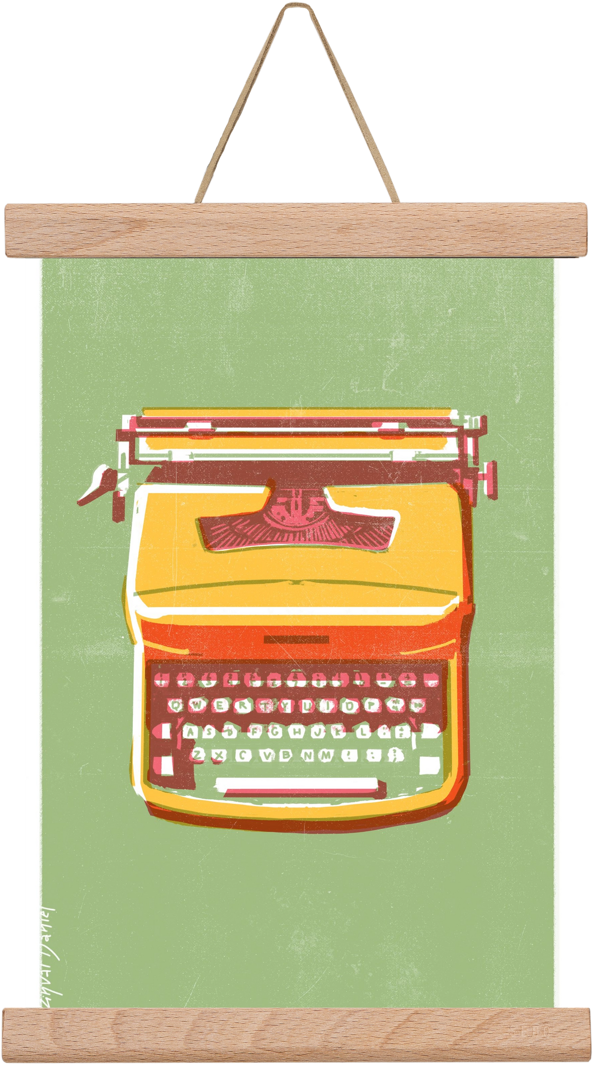 Typewriter, 20x30 cm (20x30 cm), Tölgy akasztó