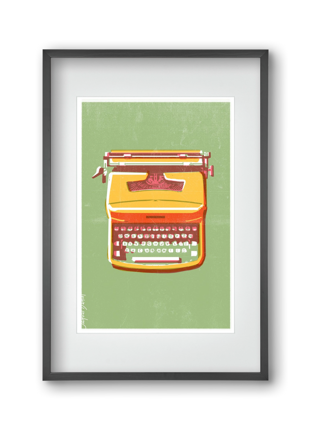 Typewriter, 30x45 cm (20x30 cm), Fekete keret, paszpartuval