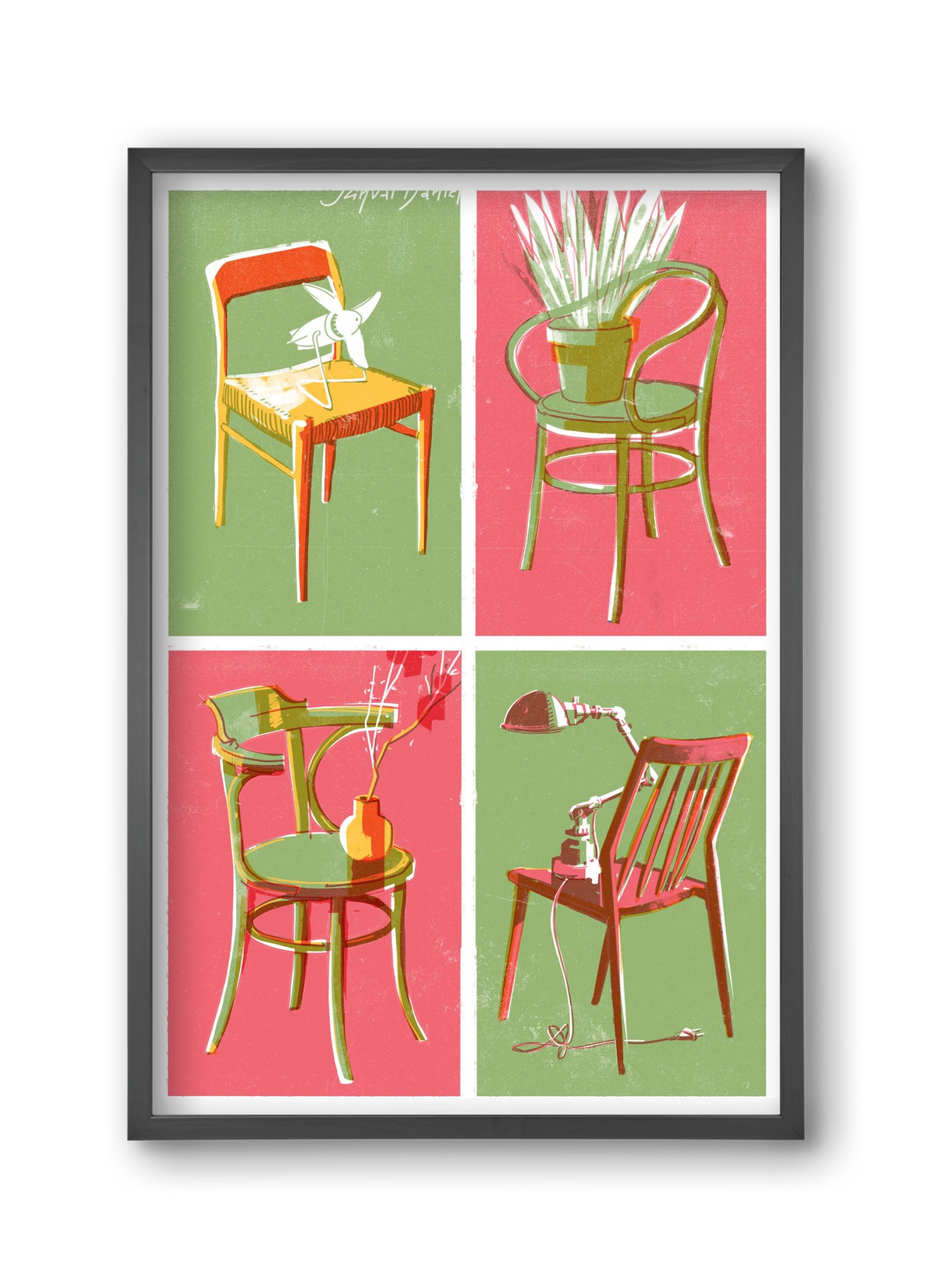 Chairs, 30x45 cm (30x45 cm), Fekete keret
