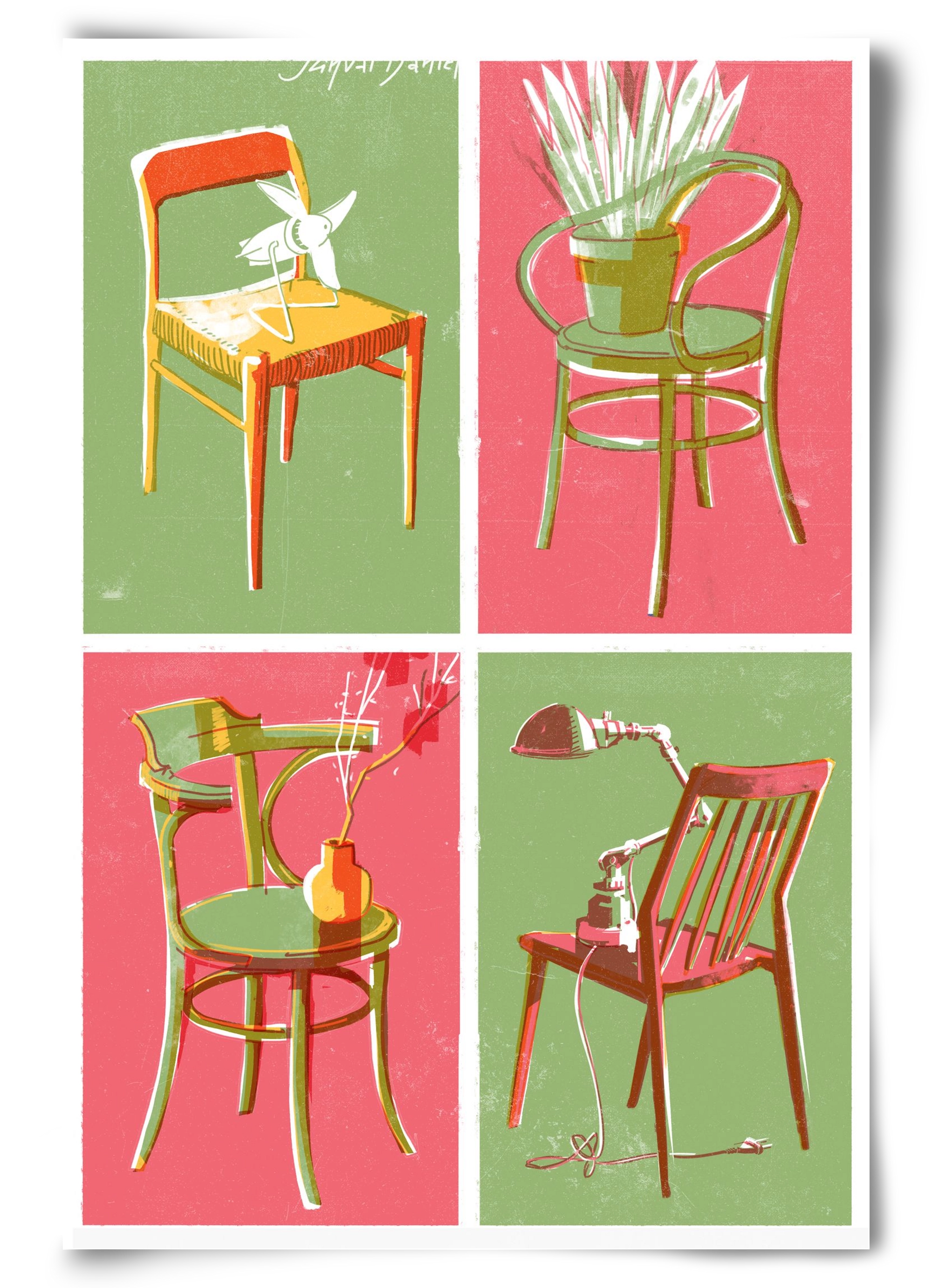 Chairs, 60x90 cm, Keret nélkül