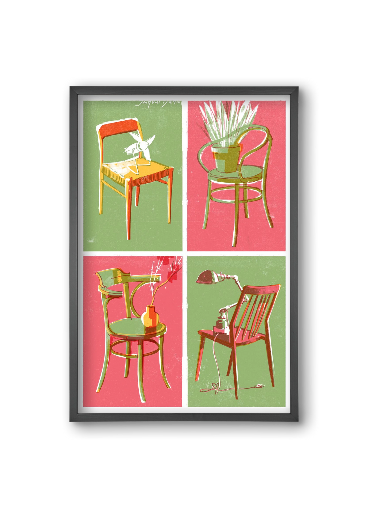Chairs, 20x30 cm (20x30 cm), Fekete keret