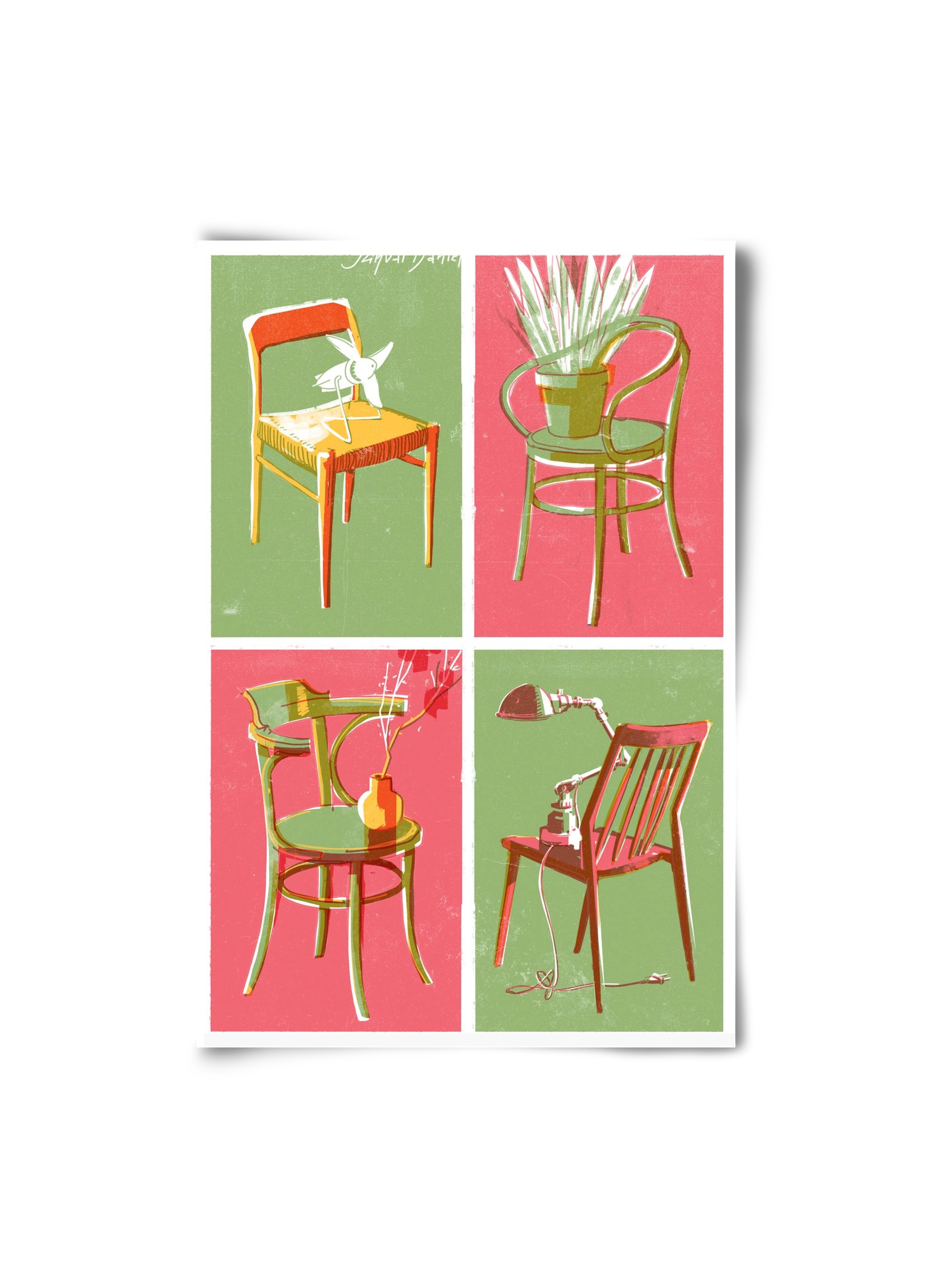 Chairs, 20x30 cm, Keret nélkül
