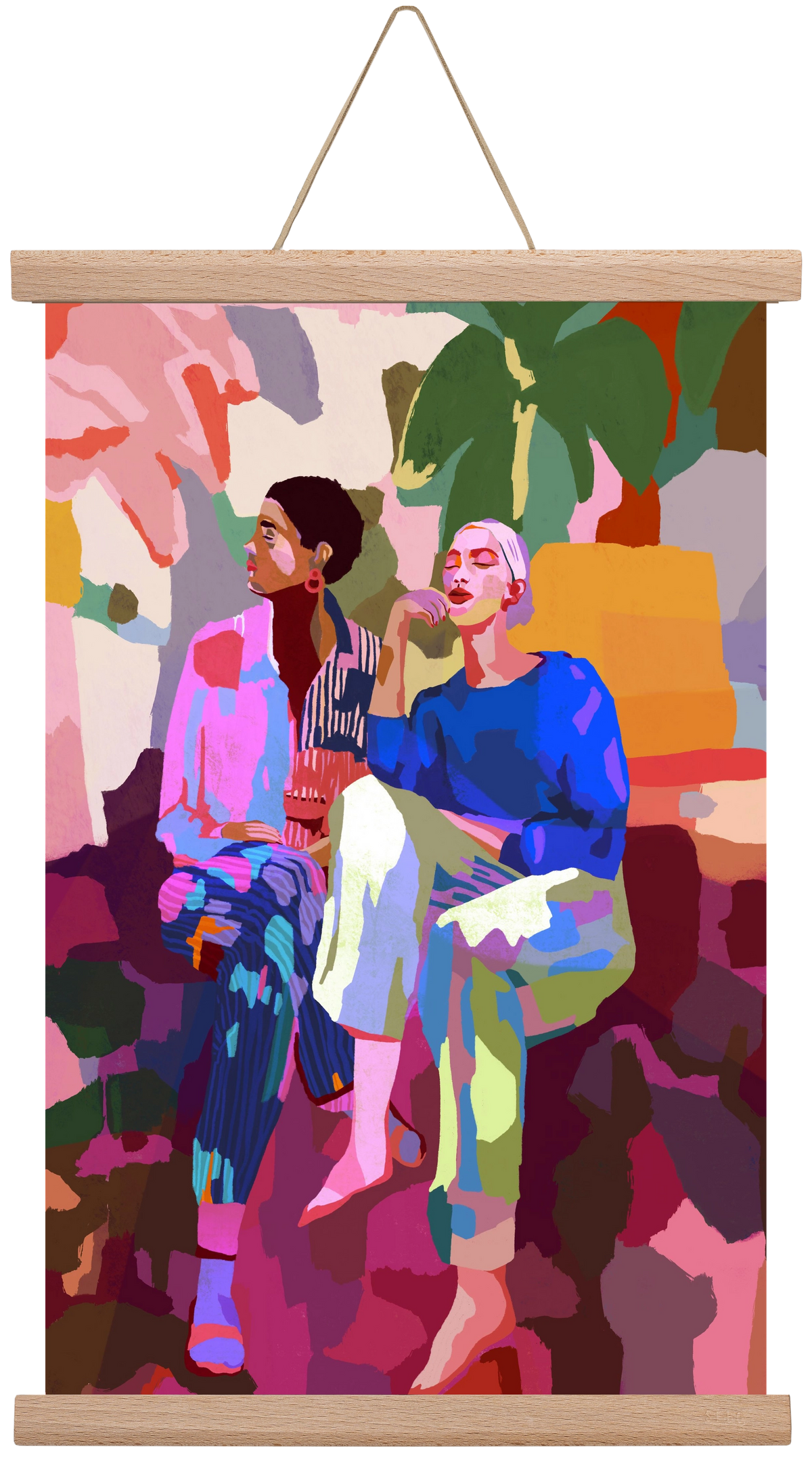 Just chillin’, 30x45 cm (30x45 cm), Tölgy akasztó