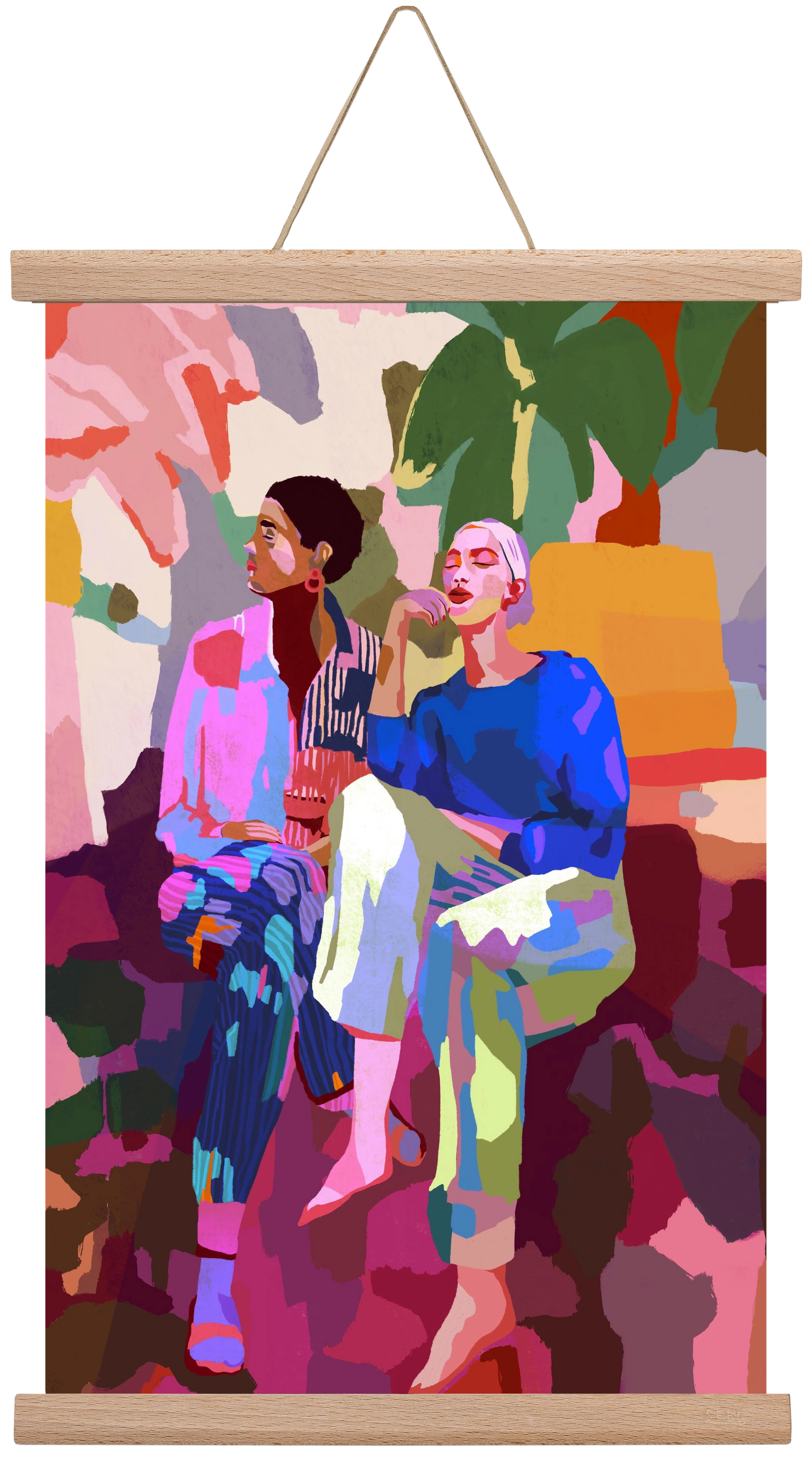 Just chillin’, 30x45 cm (30x45 cm), Tölgy akasztó