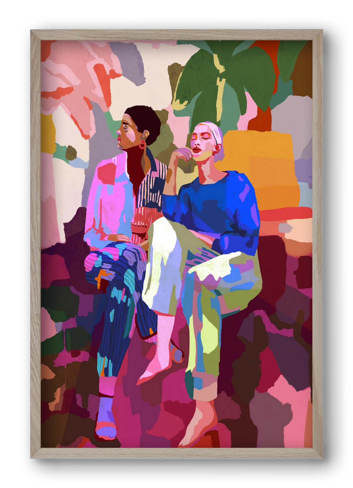 Just chillin’, 40x60 cm (40x60 cm), Tölgy keret