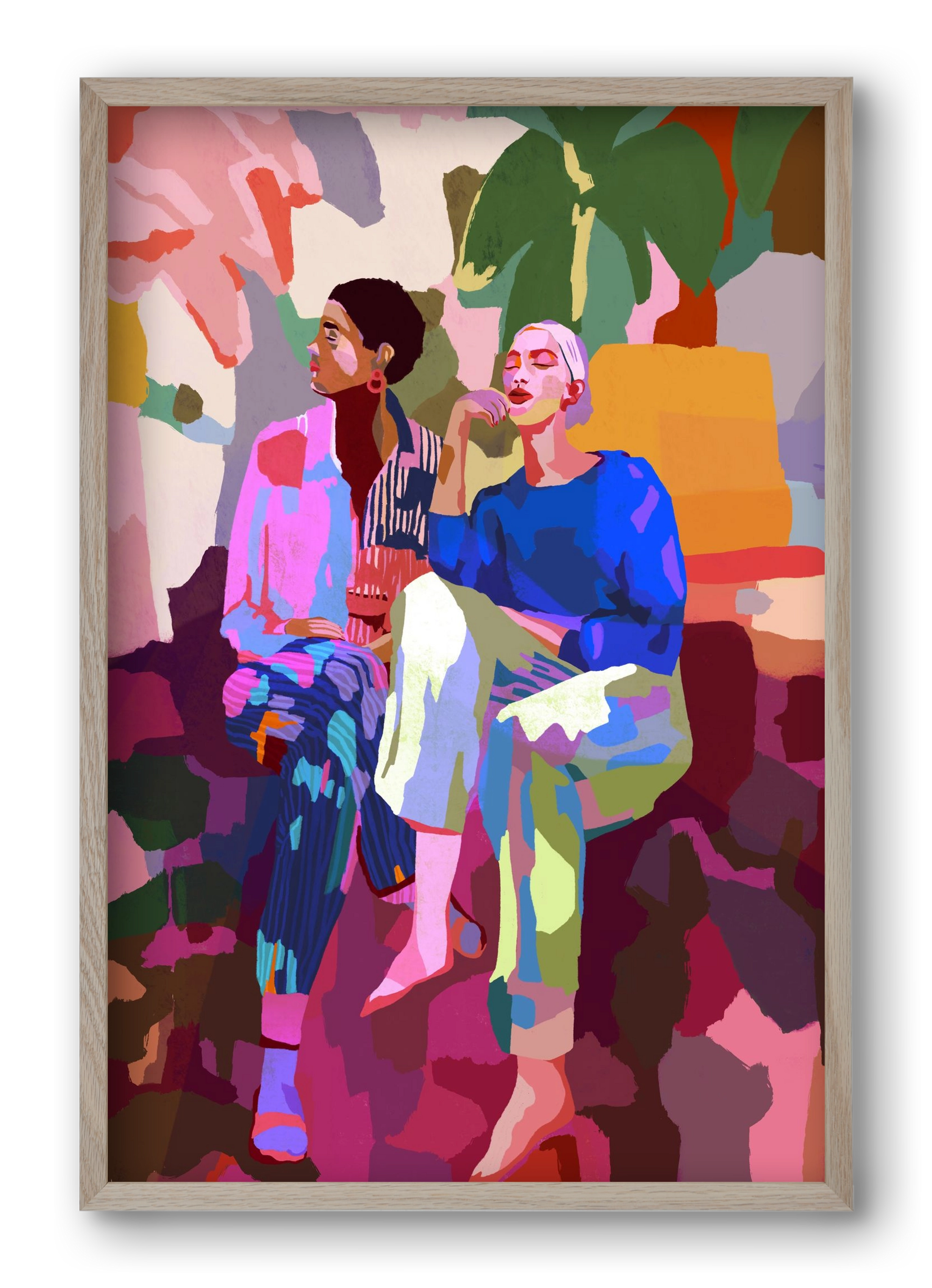 Just chillin’, 40x60 cm (40x60 cm), Tölgy keret