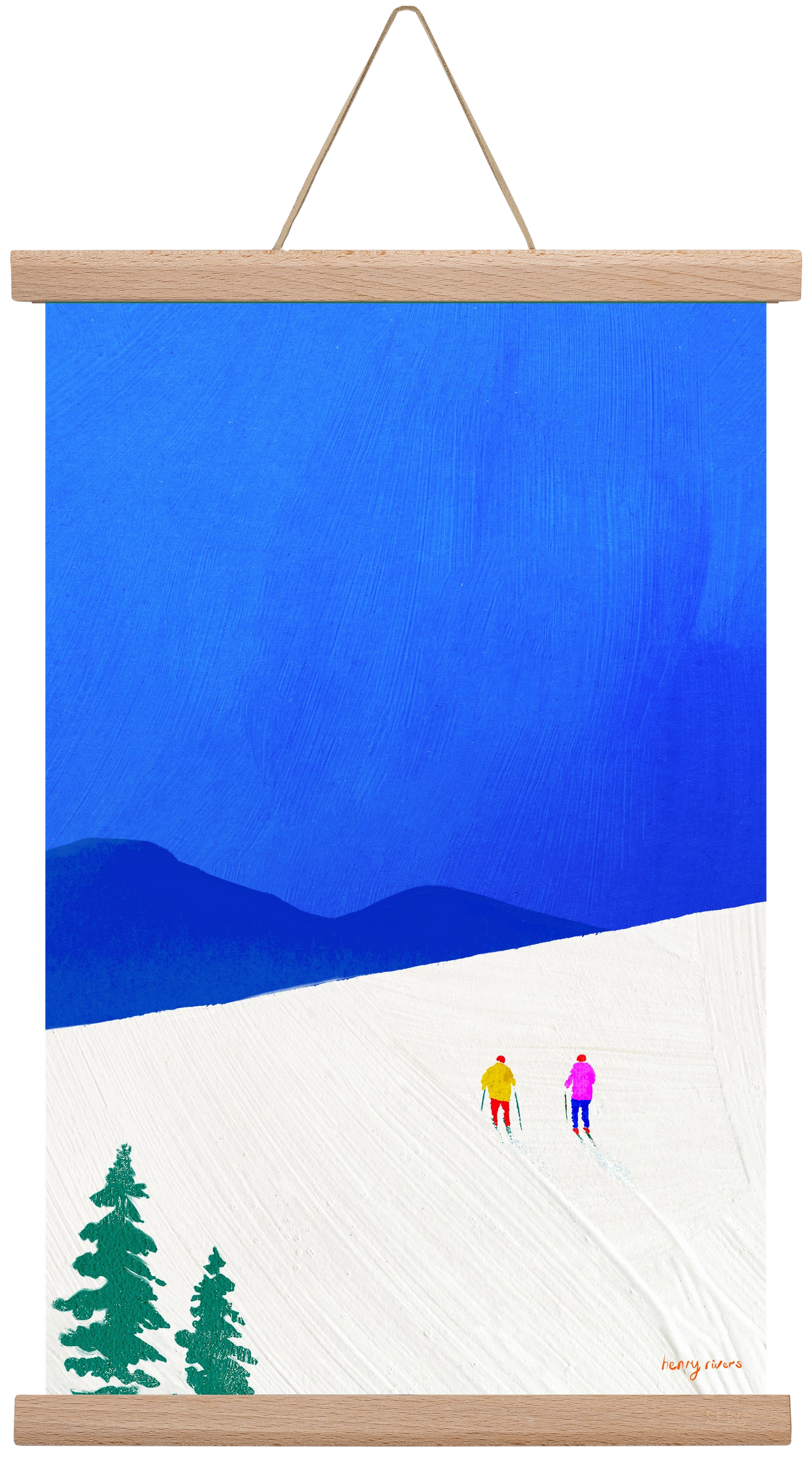 Ski buddies, 30x45 cm (30x45 cm), Tölgy akasztó