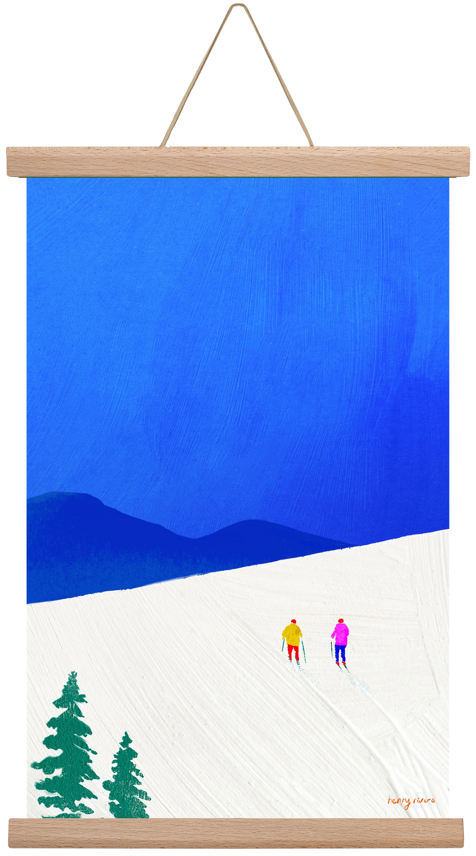 Ski buddies, 30x45 cm (30x45 cm), Tölgy akasztó