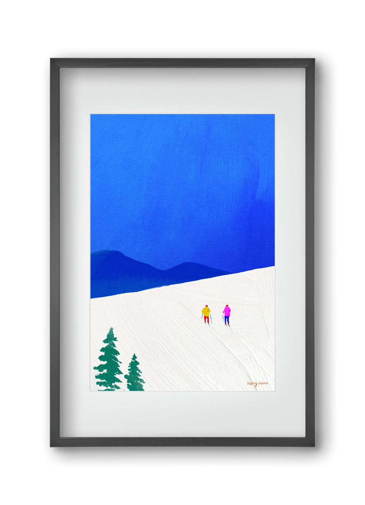 Ski buddies, 30x45 cm (20x30 cm), Fekete keret, paszpartuval