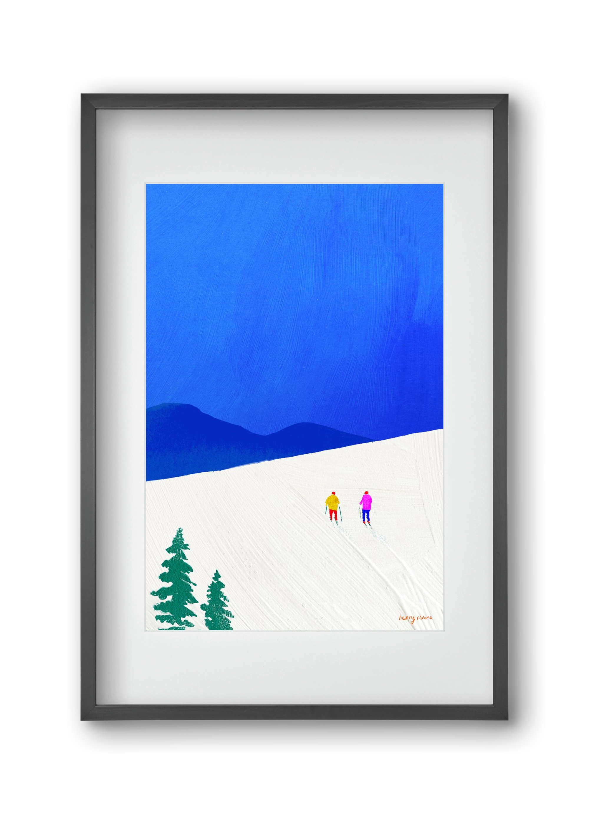 Ski buddies, 30x45 cm (20x30 cm), Fekete keret, paszpartuval