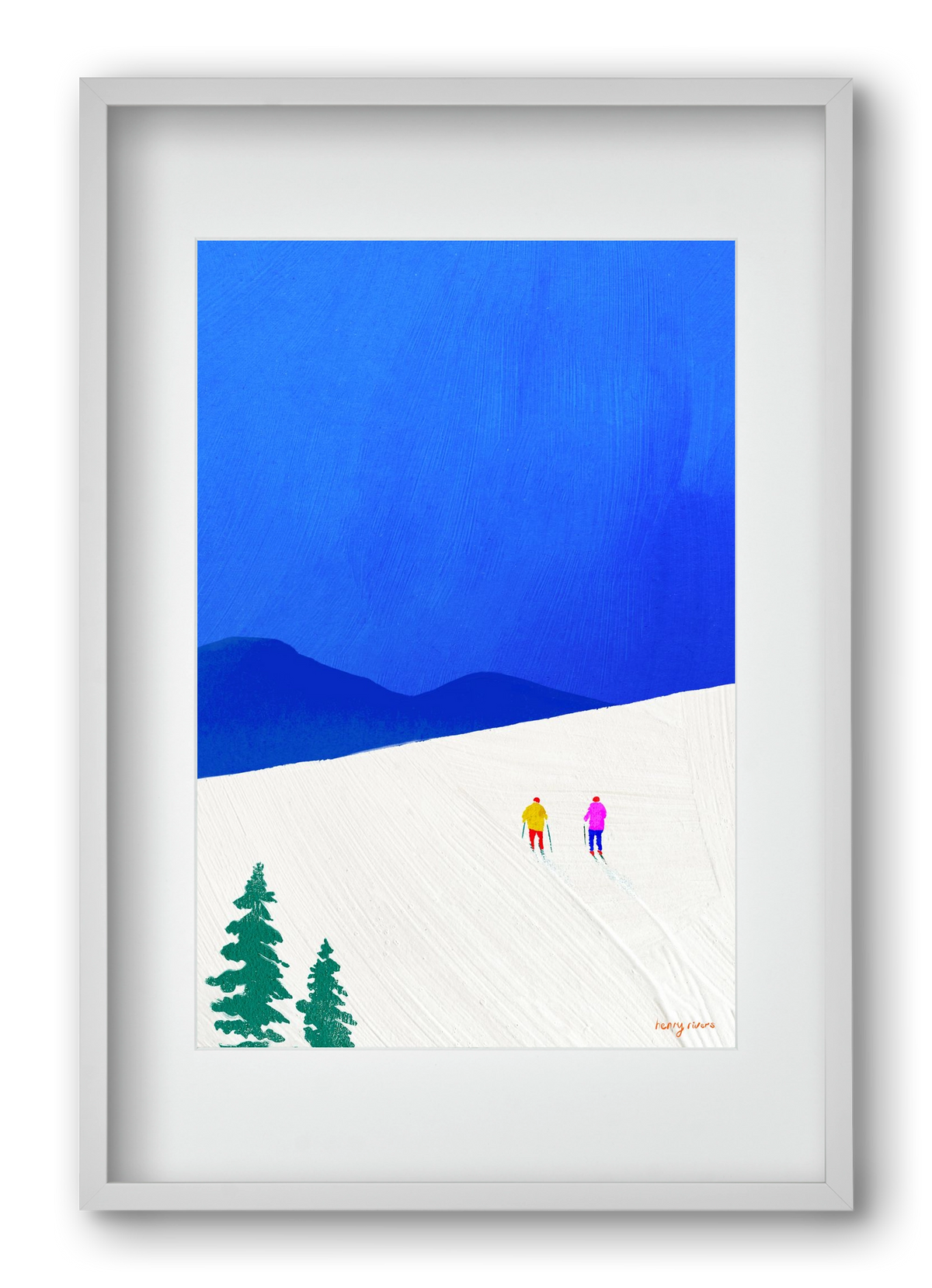 Ski buddies, 40x60 cm (30x45 cm), Fehér keret, paszpartuval