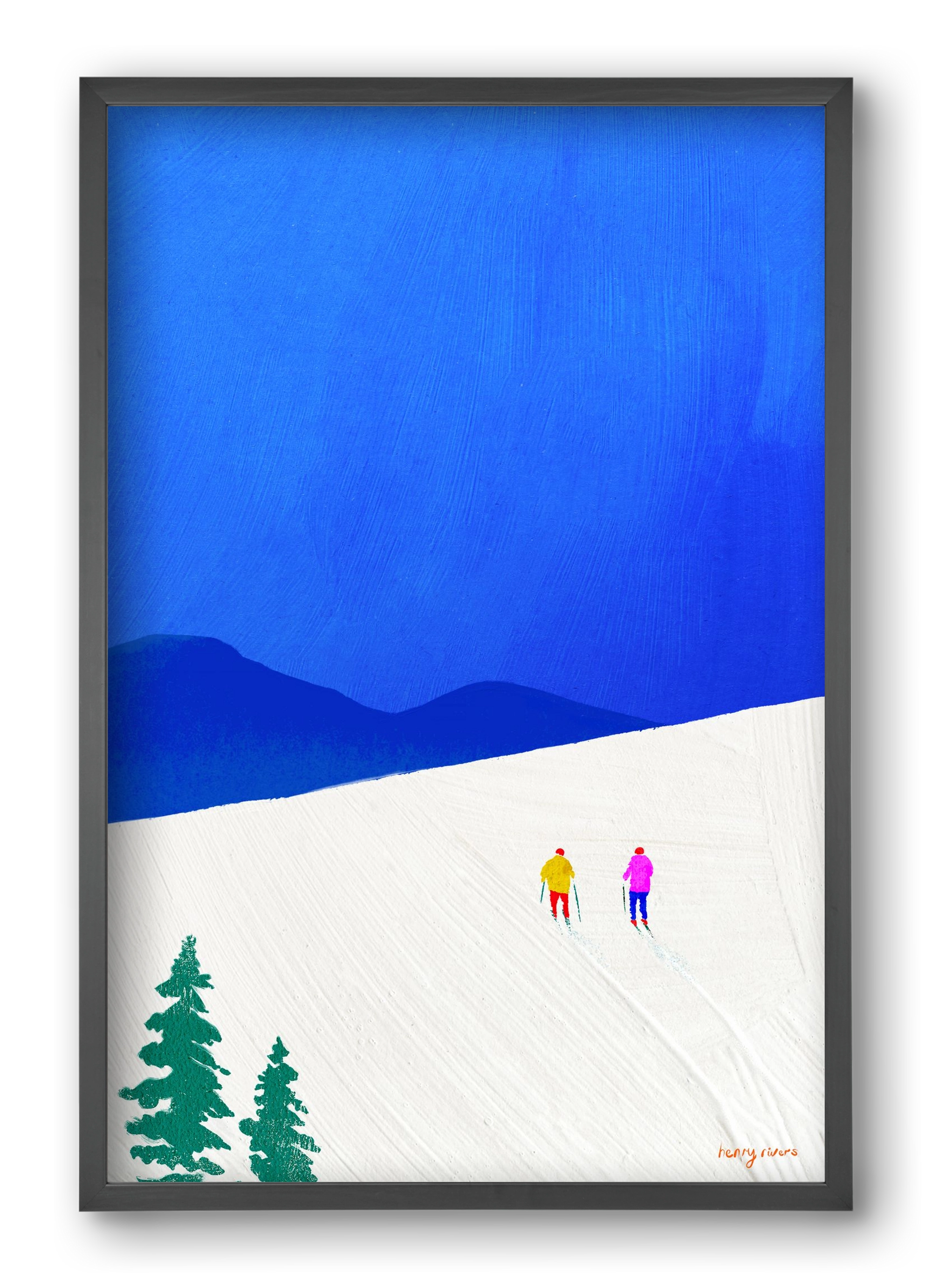 Ski buddies, 40x60 cm (40x60 cm), Fekete keret