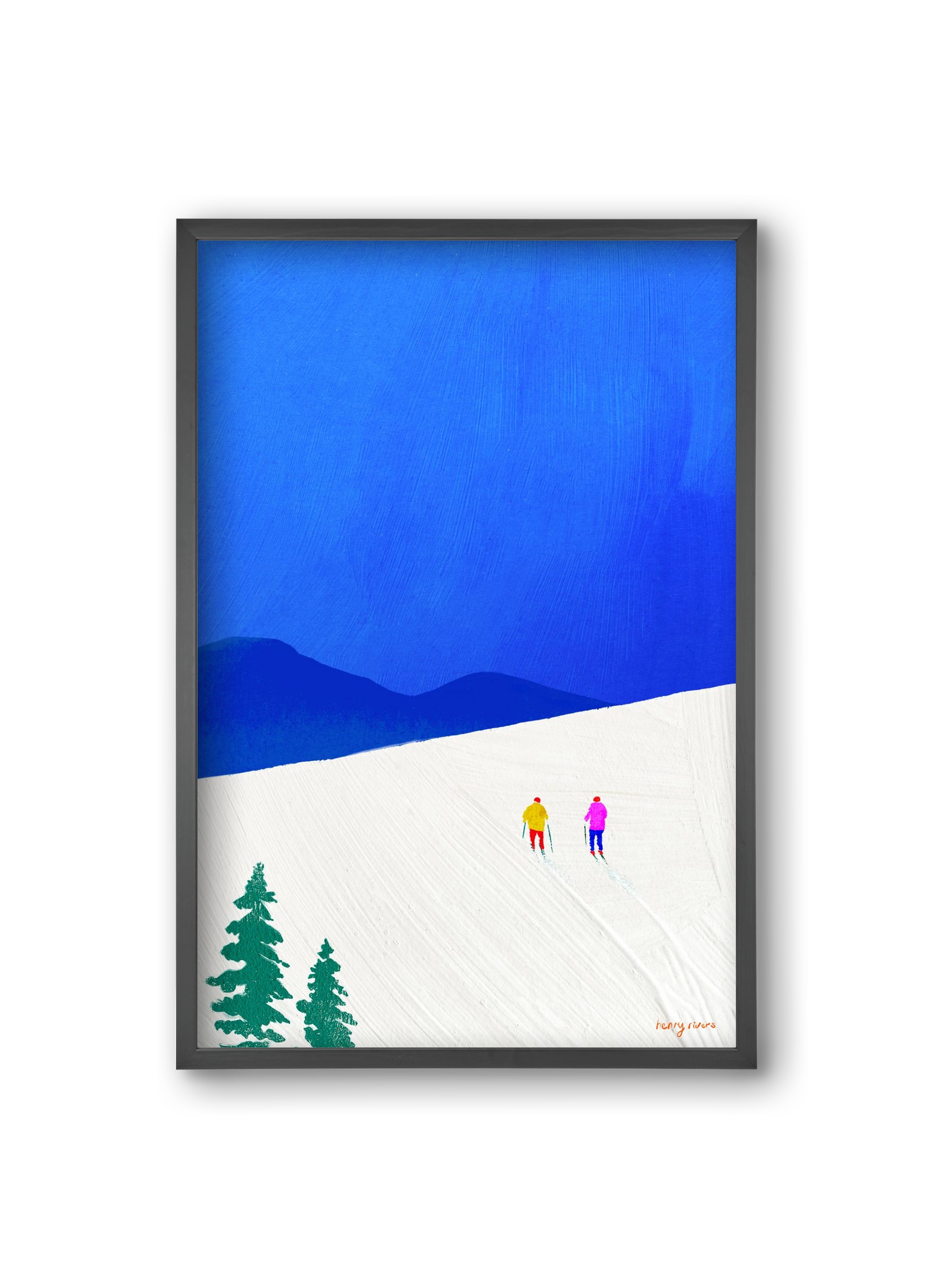Ski buddies, 20x30 cm (20x30 cm), Fekete keret