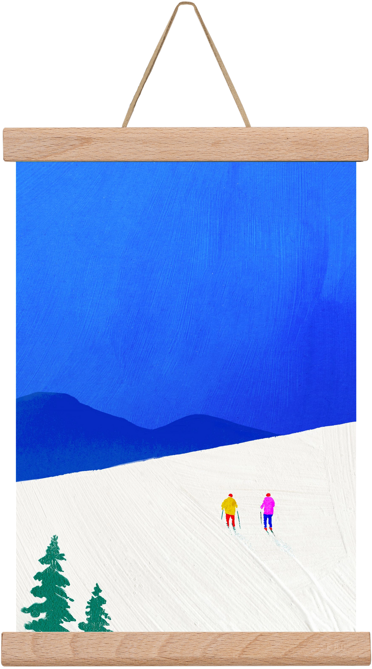 Ski buddies, 20x30 cm (20x30 cm), Tölgy akasztó