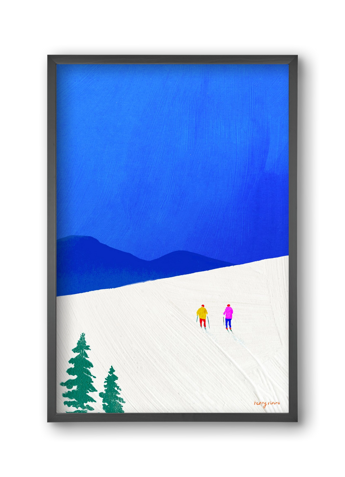 Ski buddies, 30x45 cm (30x45 cm), Fekete keret