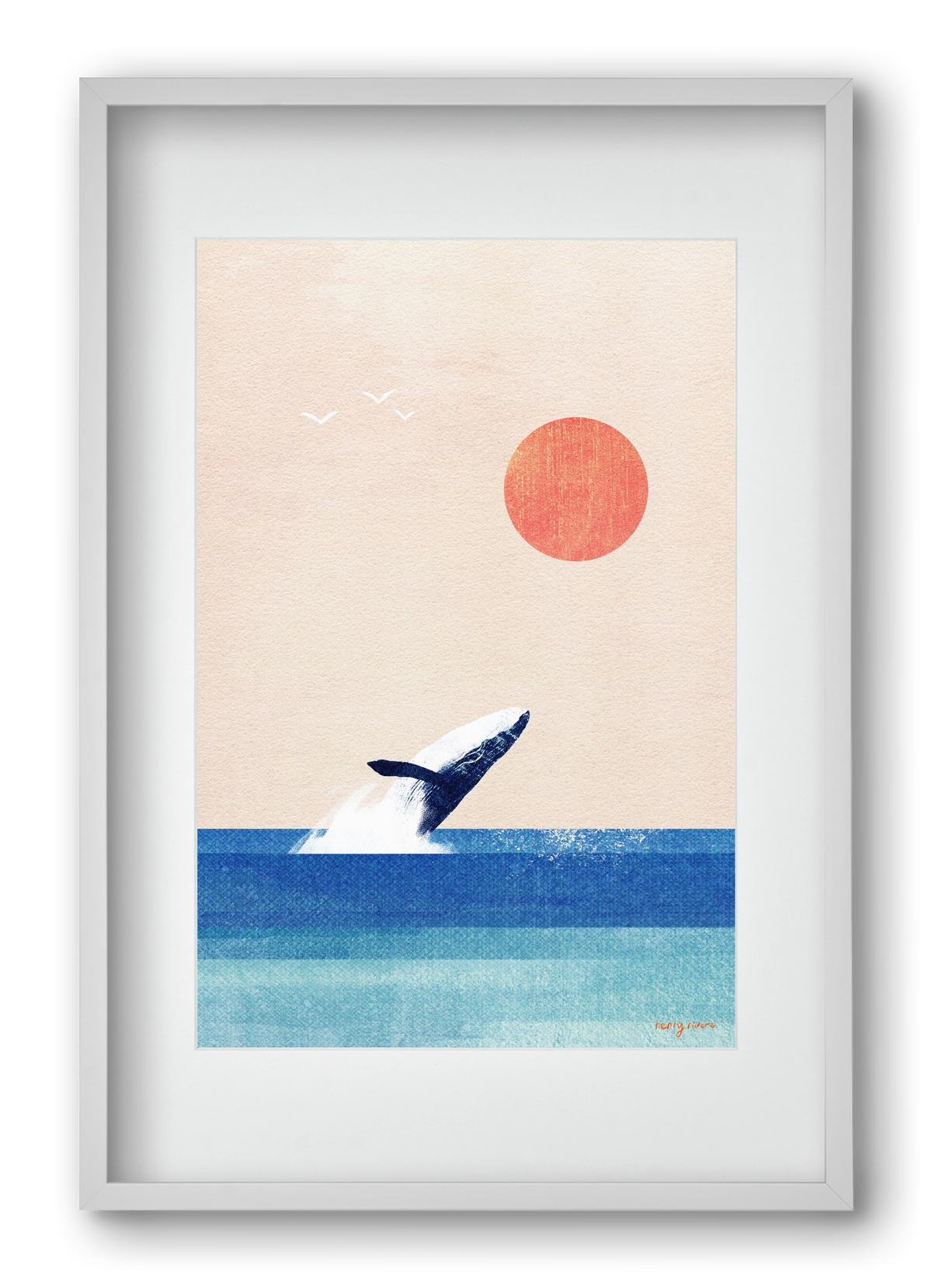 The whale, 40x60 cm (30x45 cm), Fehér keret, paszpartuval