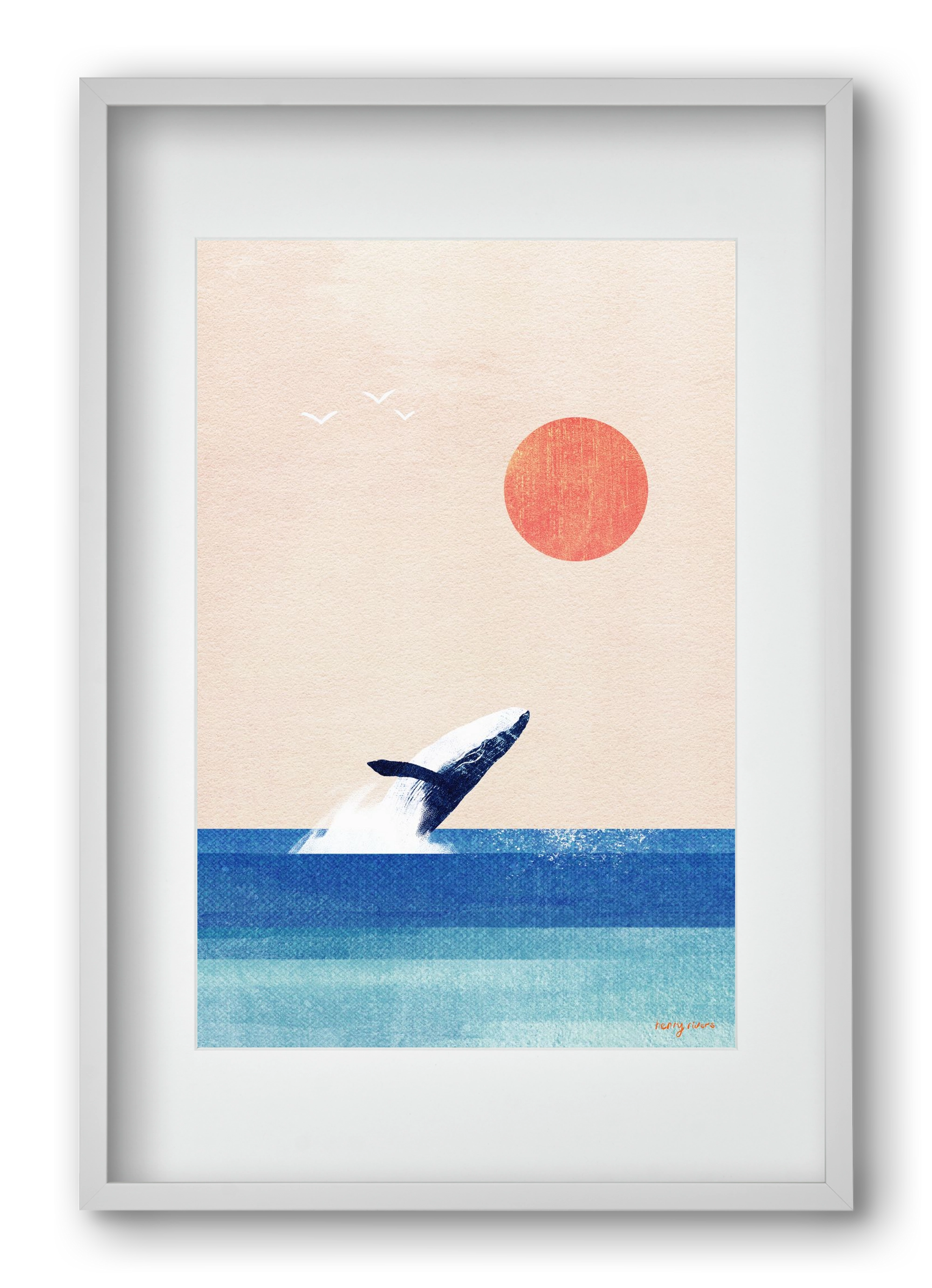 The whale, 40x60 cm (30x45 cm), Fehér keret, paszpartuval