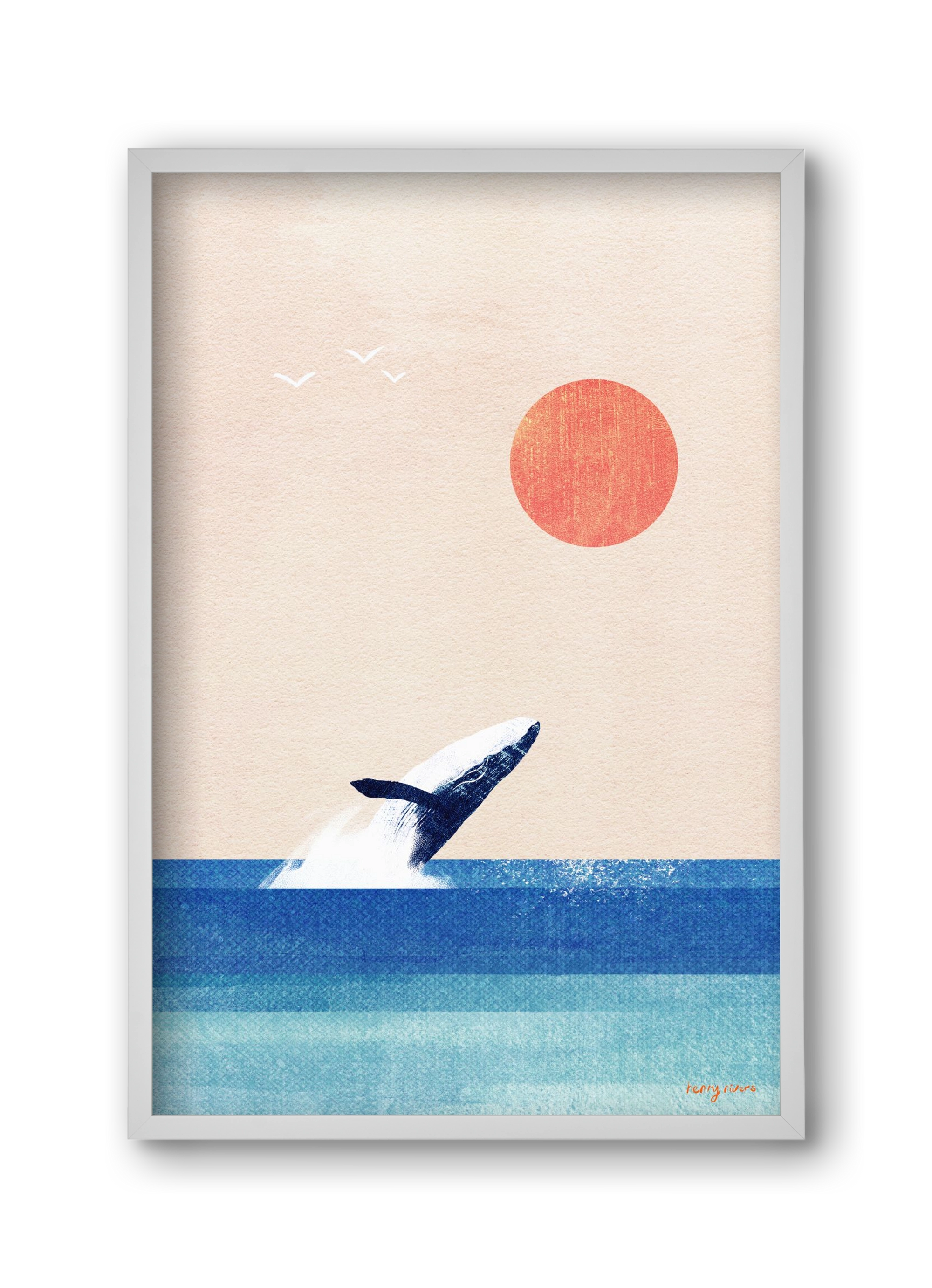 The whale, 30x45 cm (30x45 cm), Fehér keret