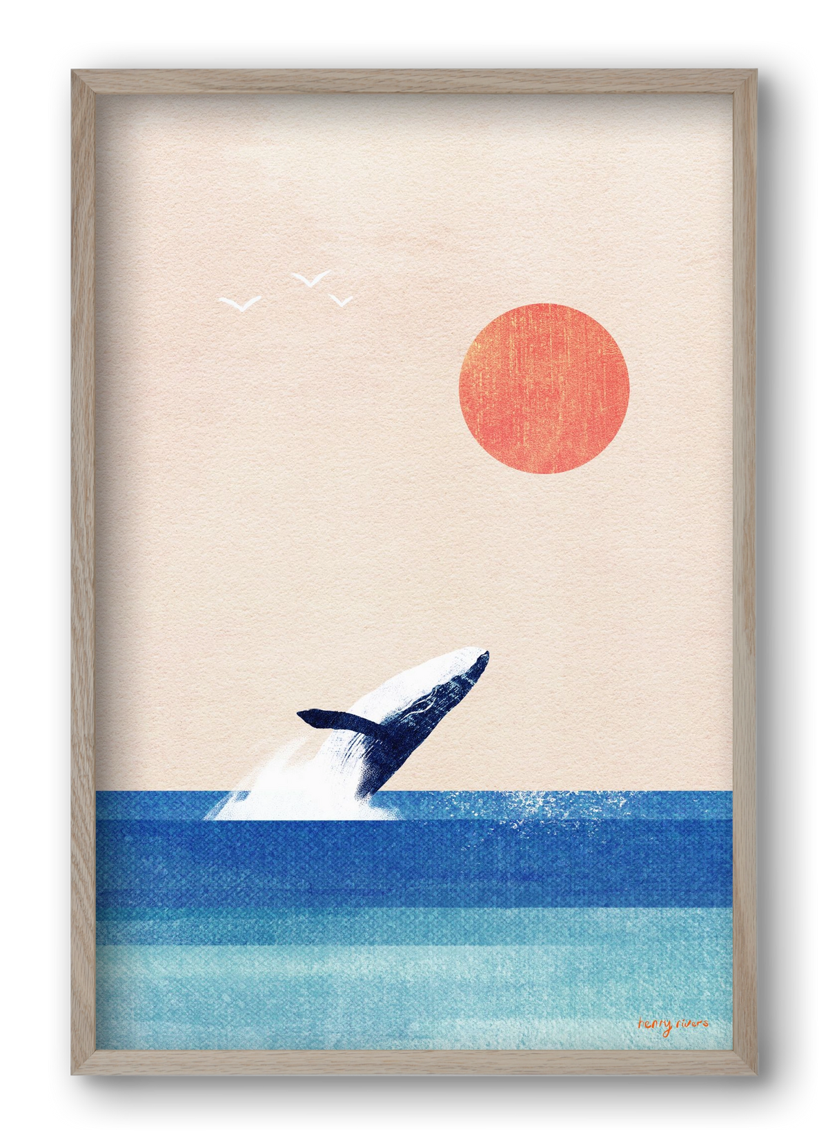 The whale, 40x60 cm (40x60 cm), Tölgy keret