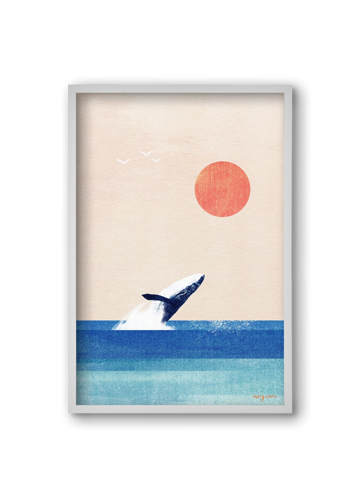 The whale, 20x30 cm (20x30 cm), Fehér keret