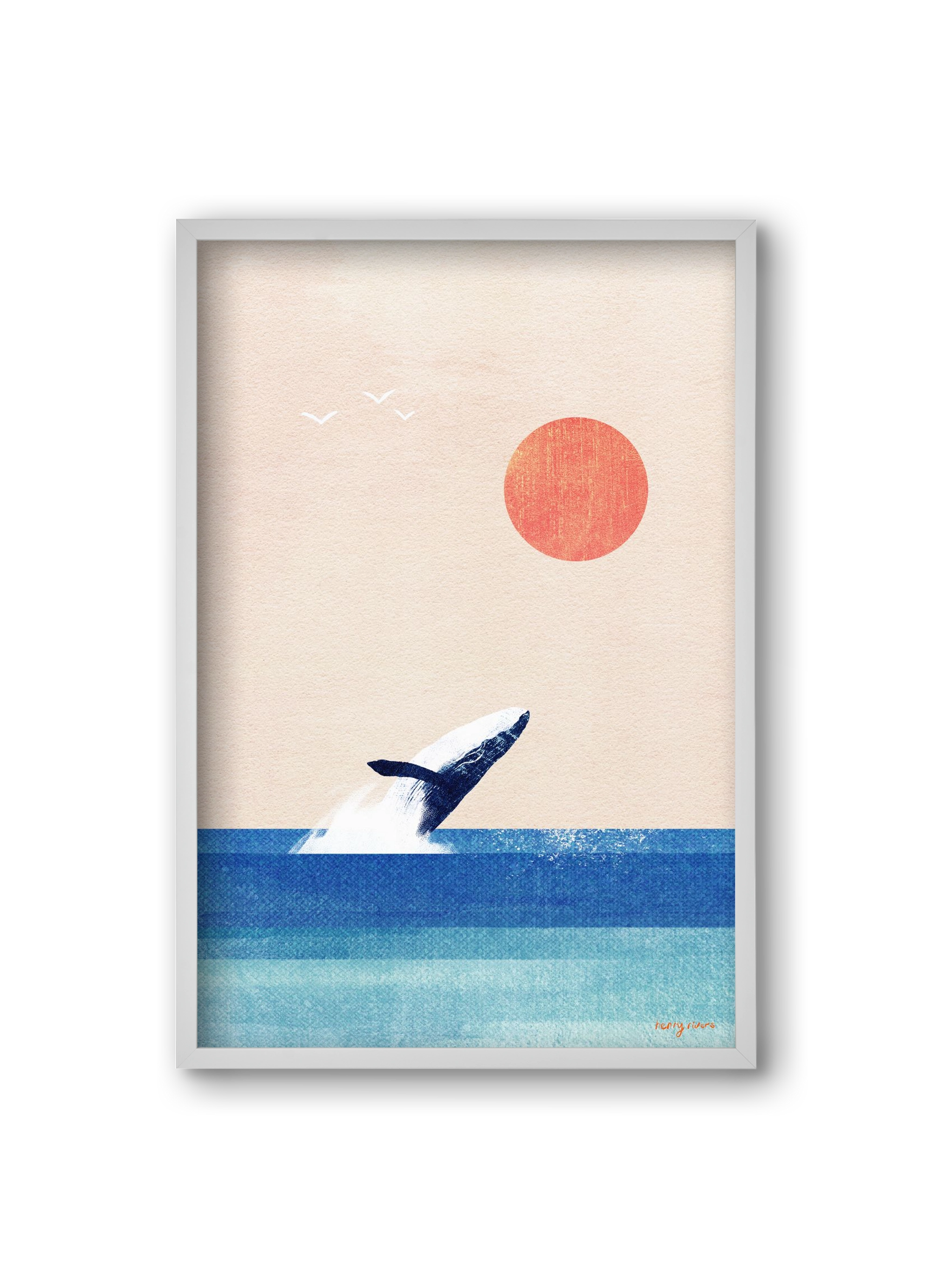 The whale, 20x30 cm (20x30 cm), Fehér keret