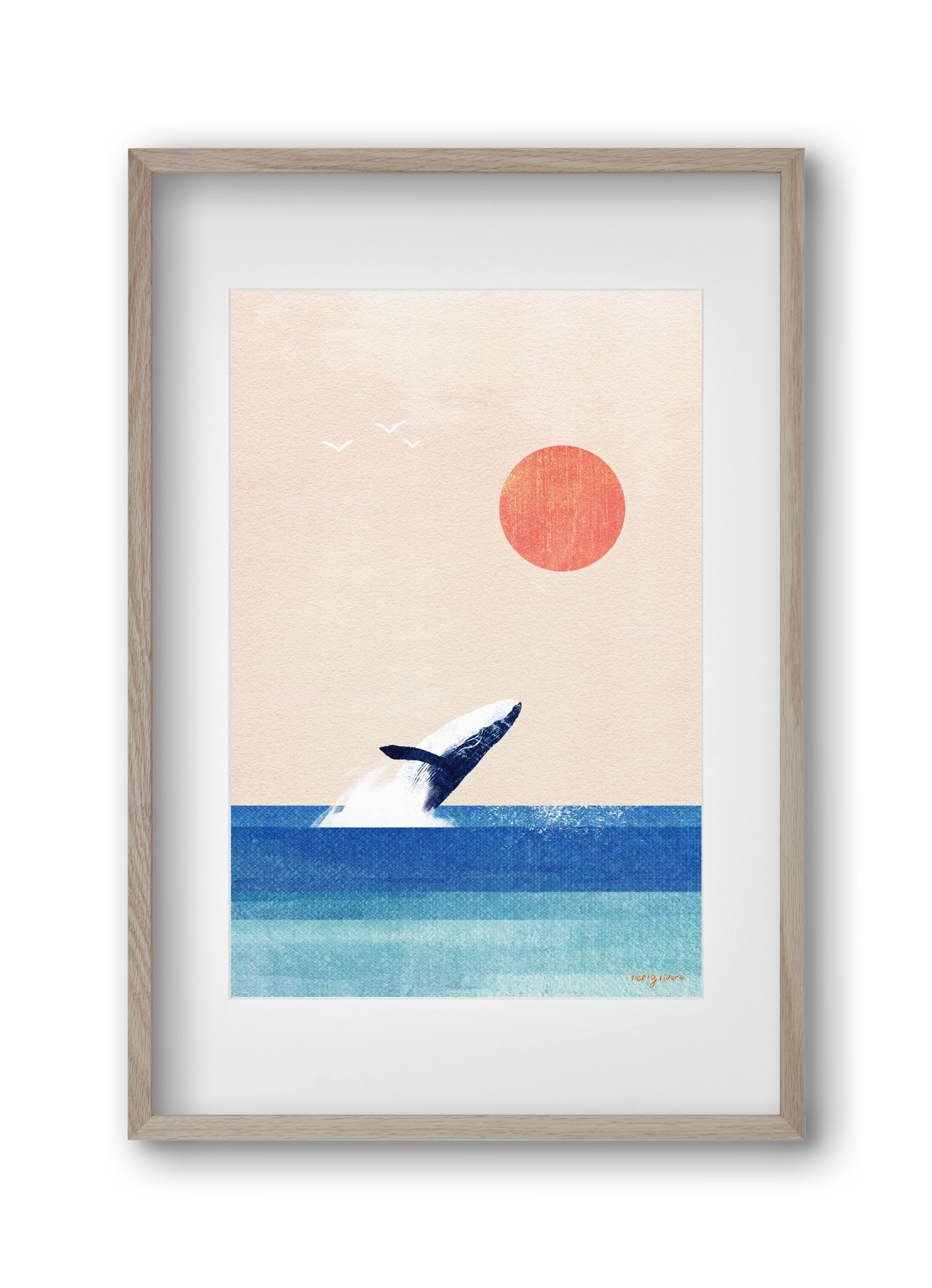 The whale, 30x45 cm (20x30 cm), Tölgy keret, paszpartuval