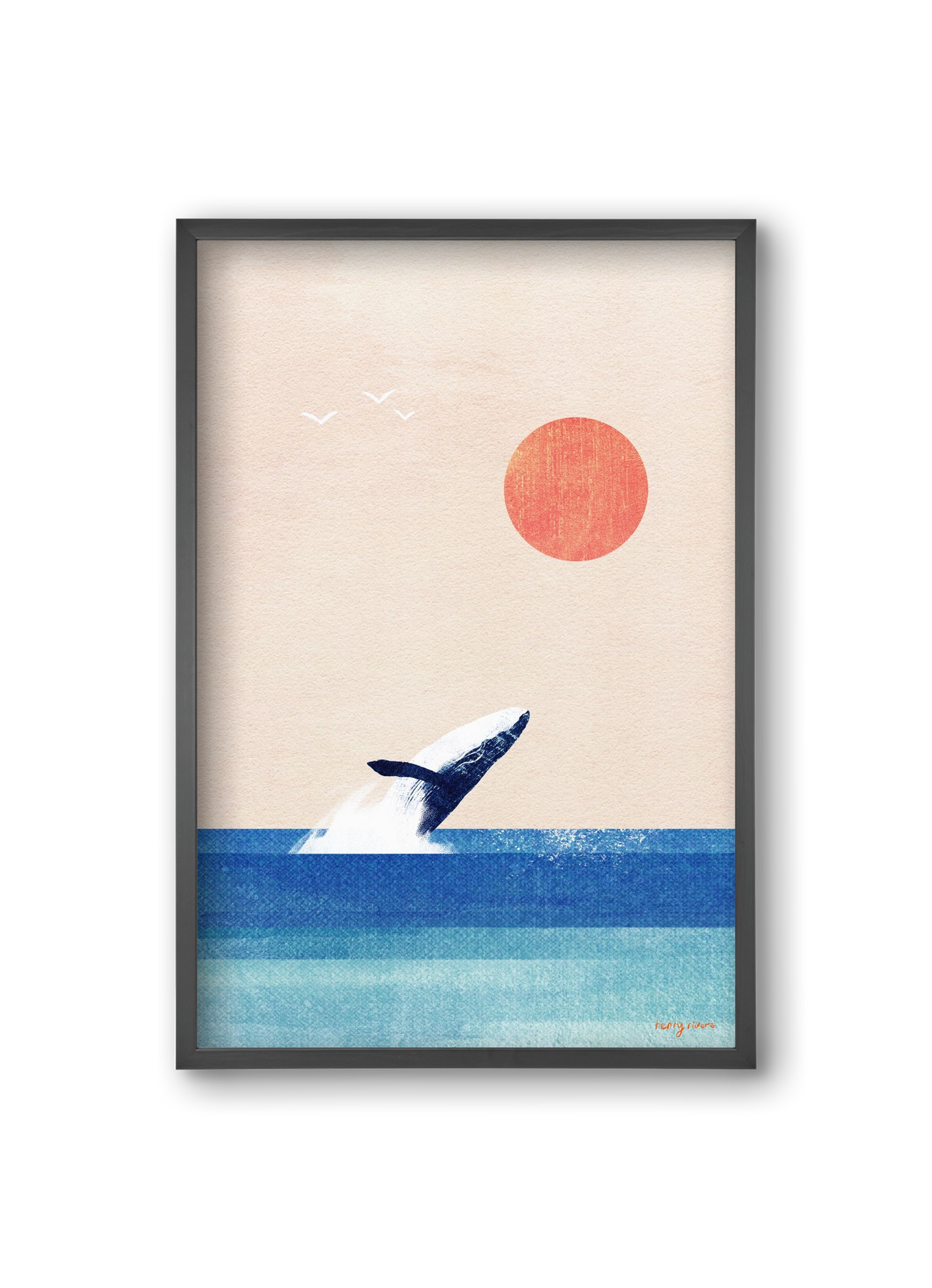 The whale, 20x30 cm (20x30 cm), Fekete keret