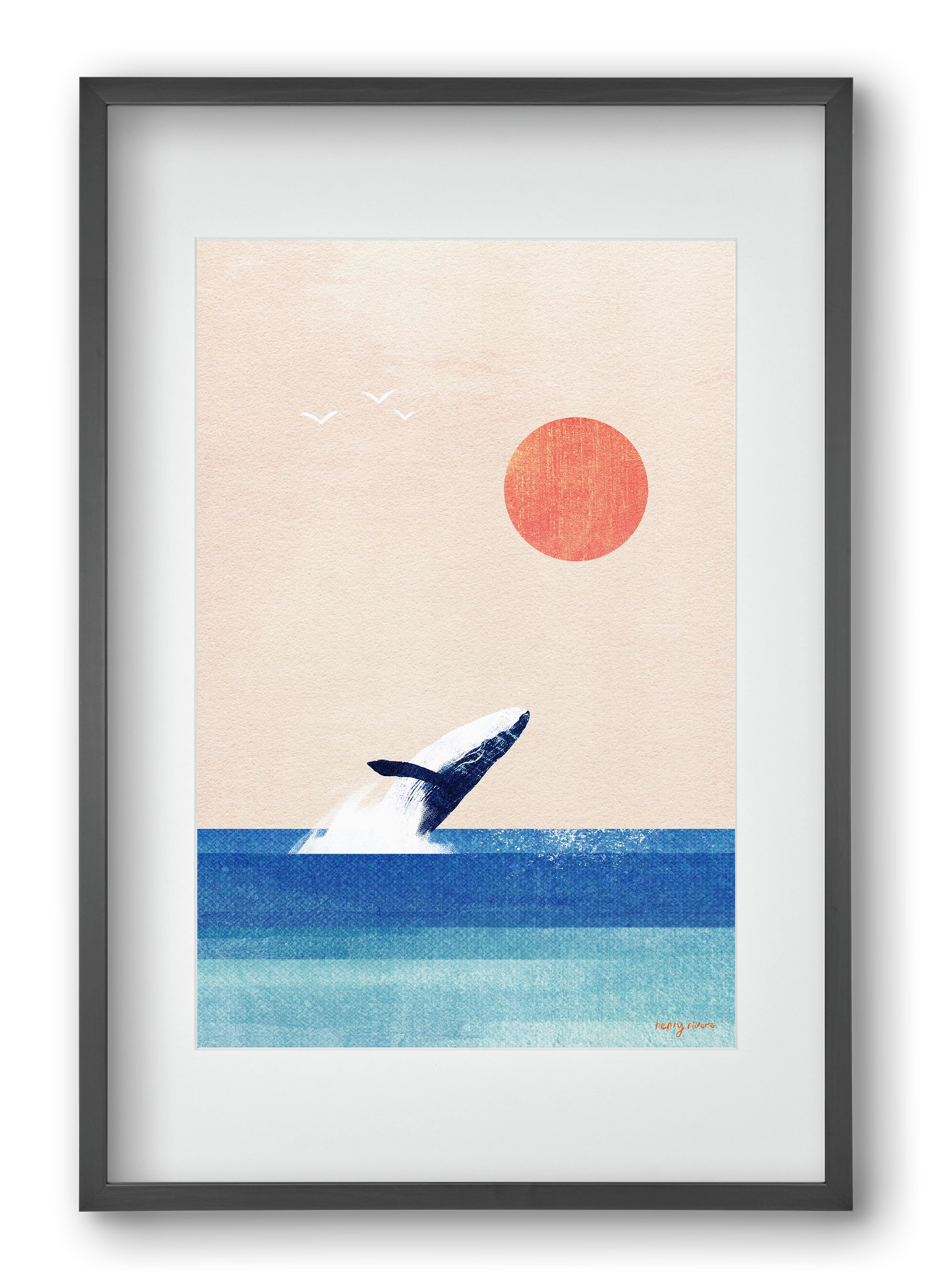 The whale, 40x60 cm (30x45 cm), Fekete keret, paszpartuval