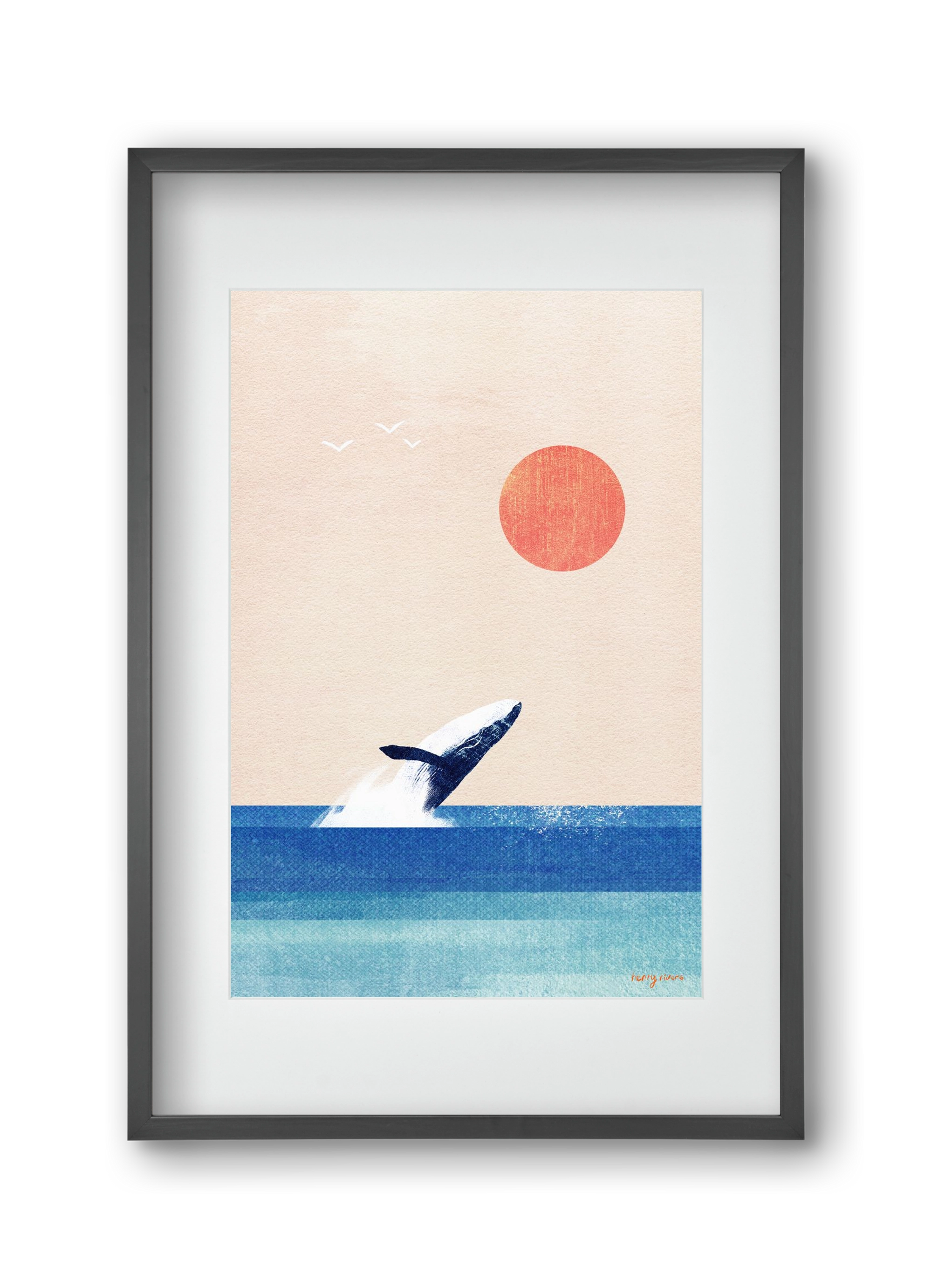 The whale, 30x45 cm (20x30 cm), Fekete keret, paszpartuval