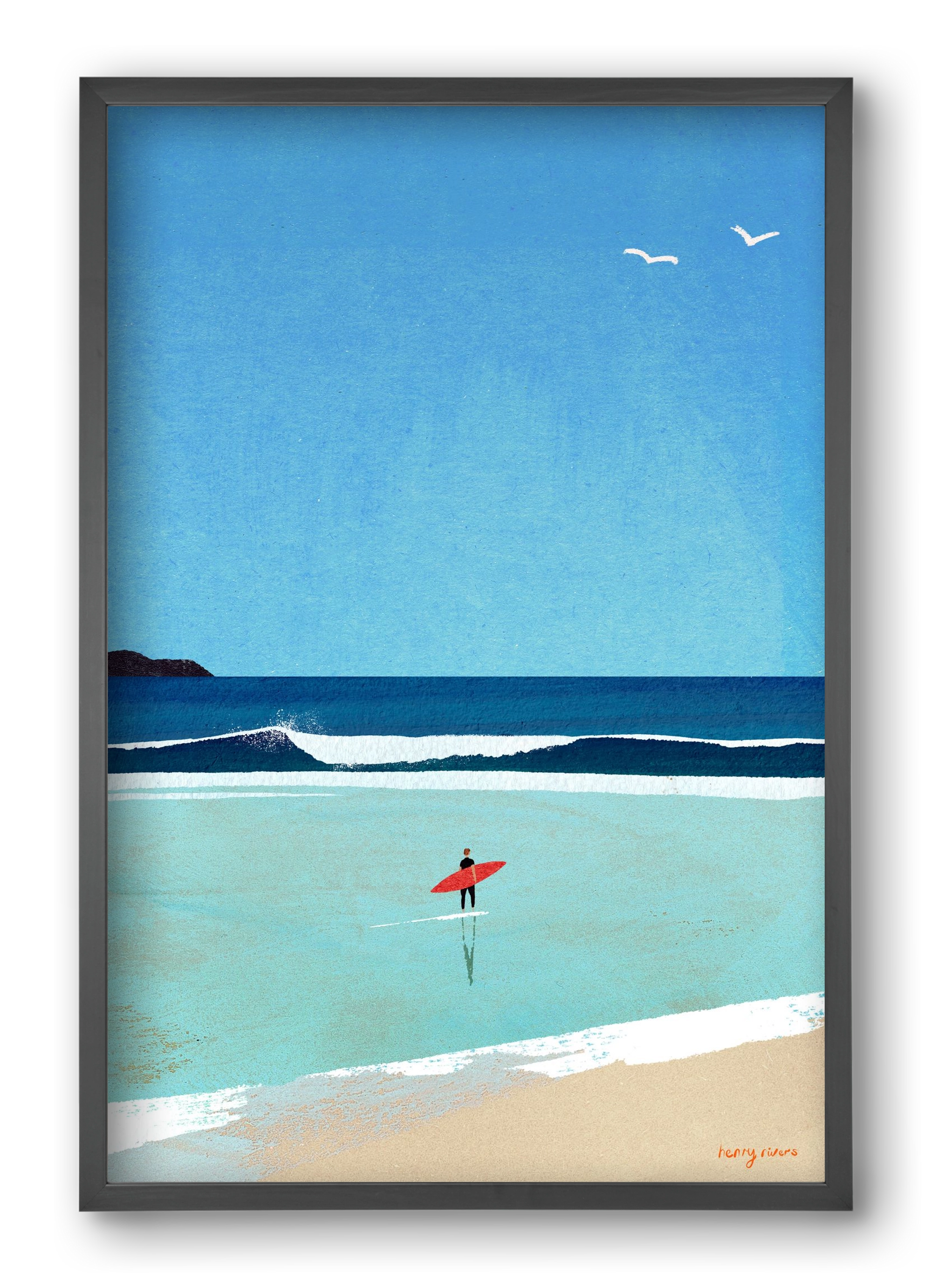 Morning surf, 40x60 cm (40x60 cm), Fekete keret