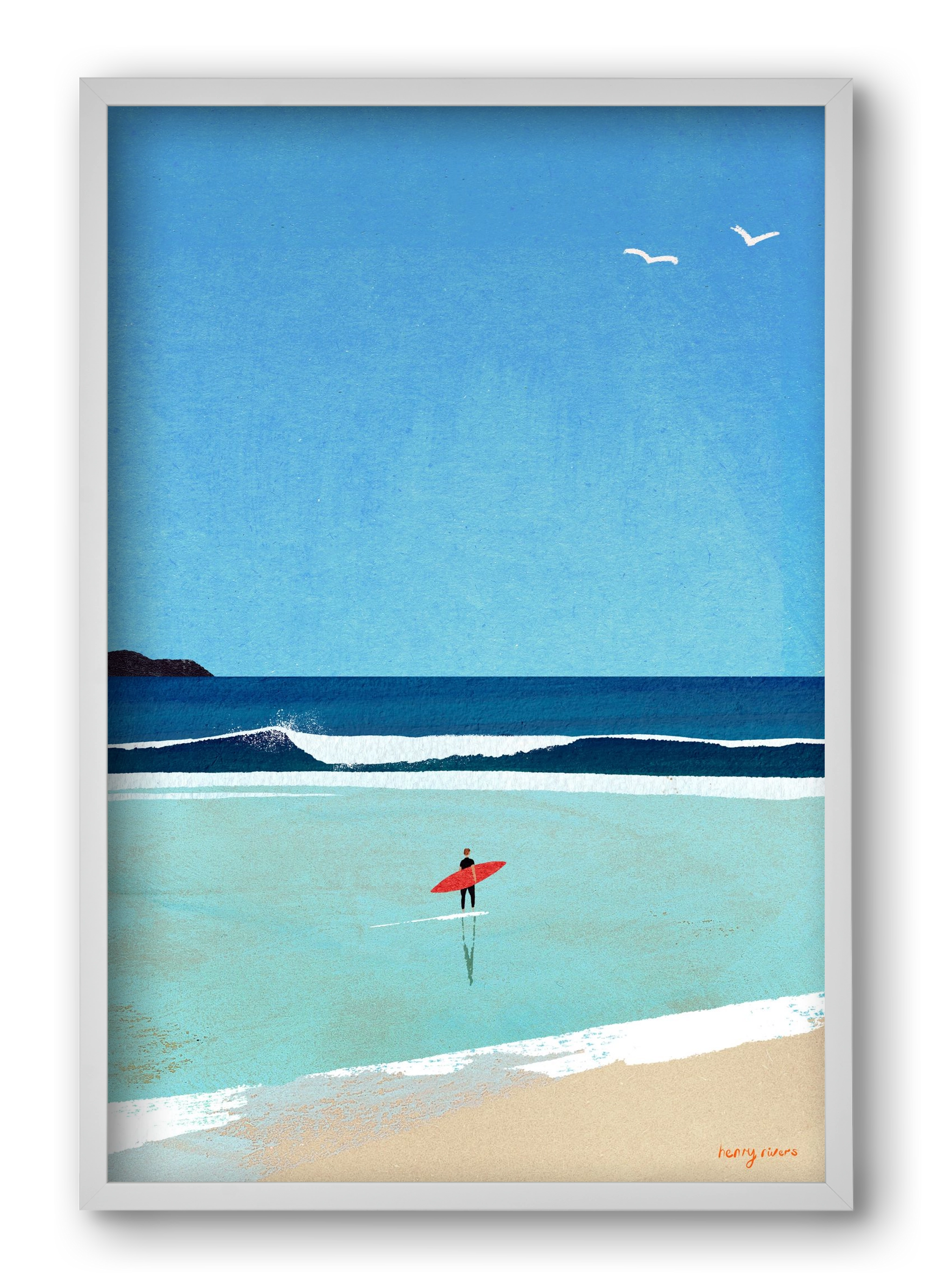 Morning surf, 40x60 cm (40x60 cm), Fehér keret