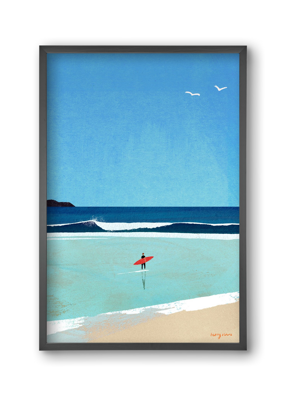 Morning surf, 30x45 cm (30x45 cm), Fekete keret