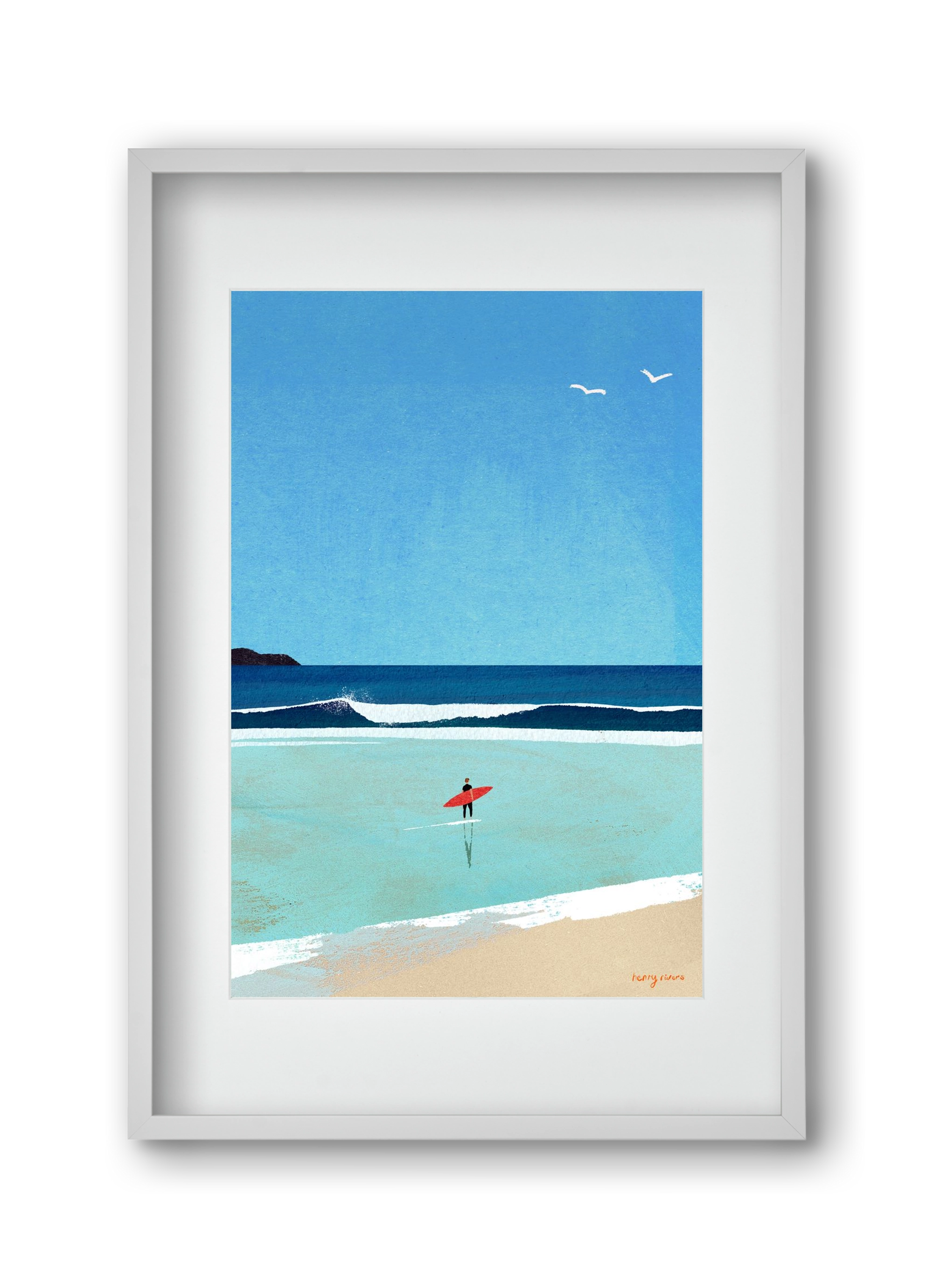 Morning surf, 30x45 cm (20x30 cm), Fehér keret, paszpartuval