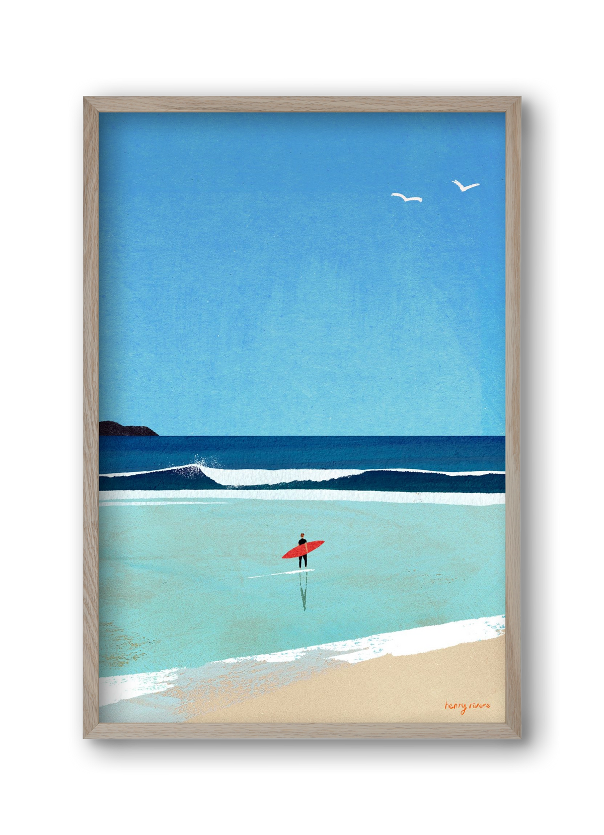 Morning surf, 30x45 cm (30x45 cm), Tölgy keret