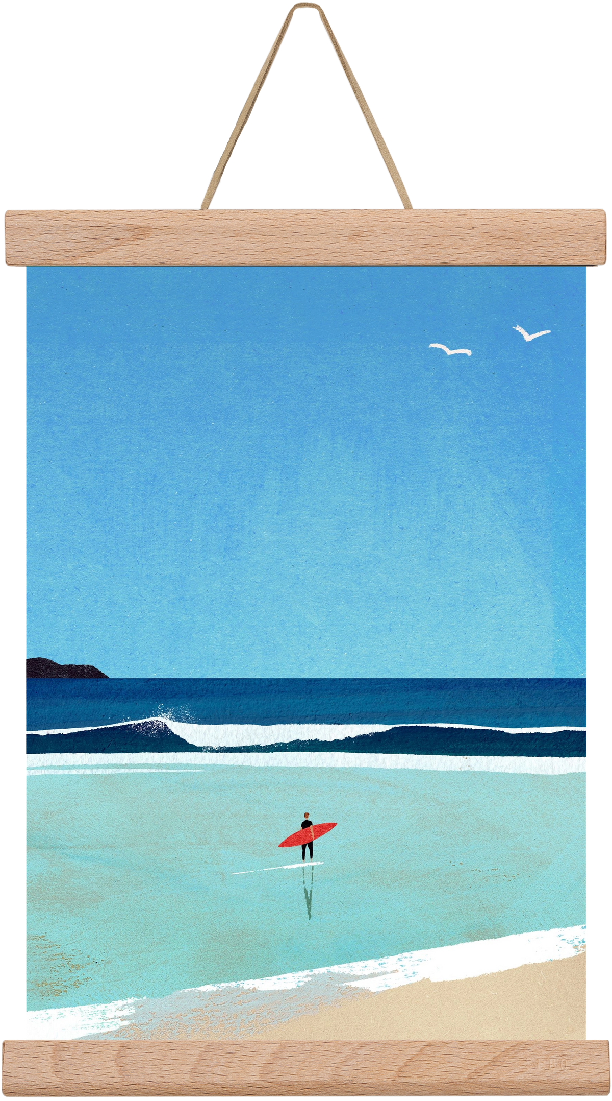 Morning surf, 20x30 cm (20x30 cm), Tölgy akasztó