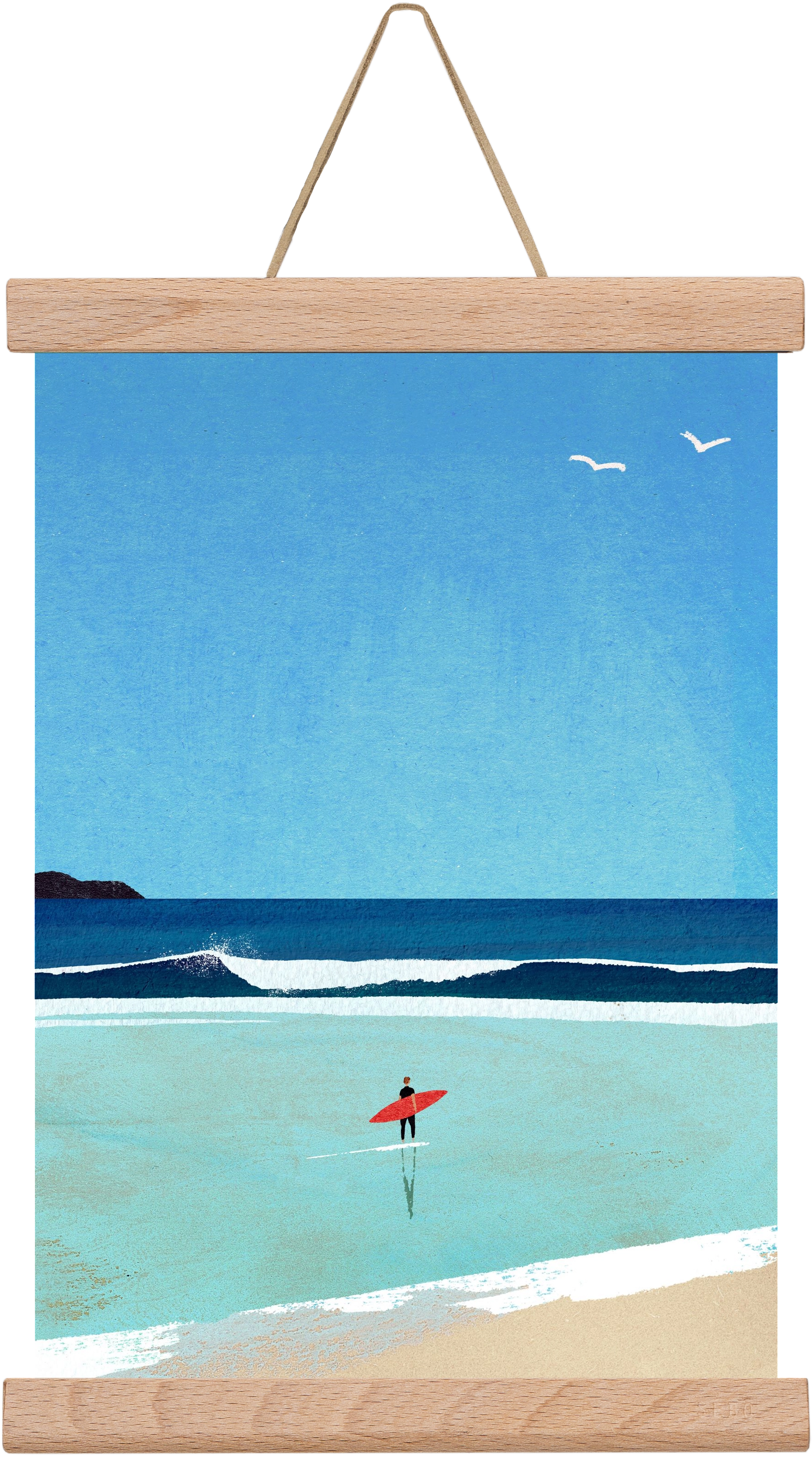 Morning surf, 20x30 cm (20x30 cm), Tölgy akasztó