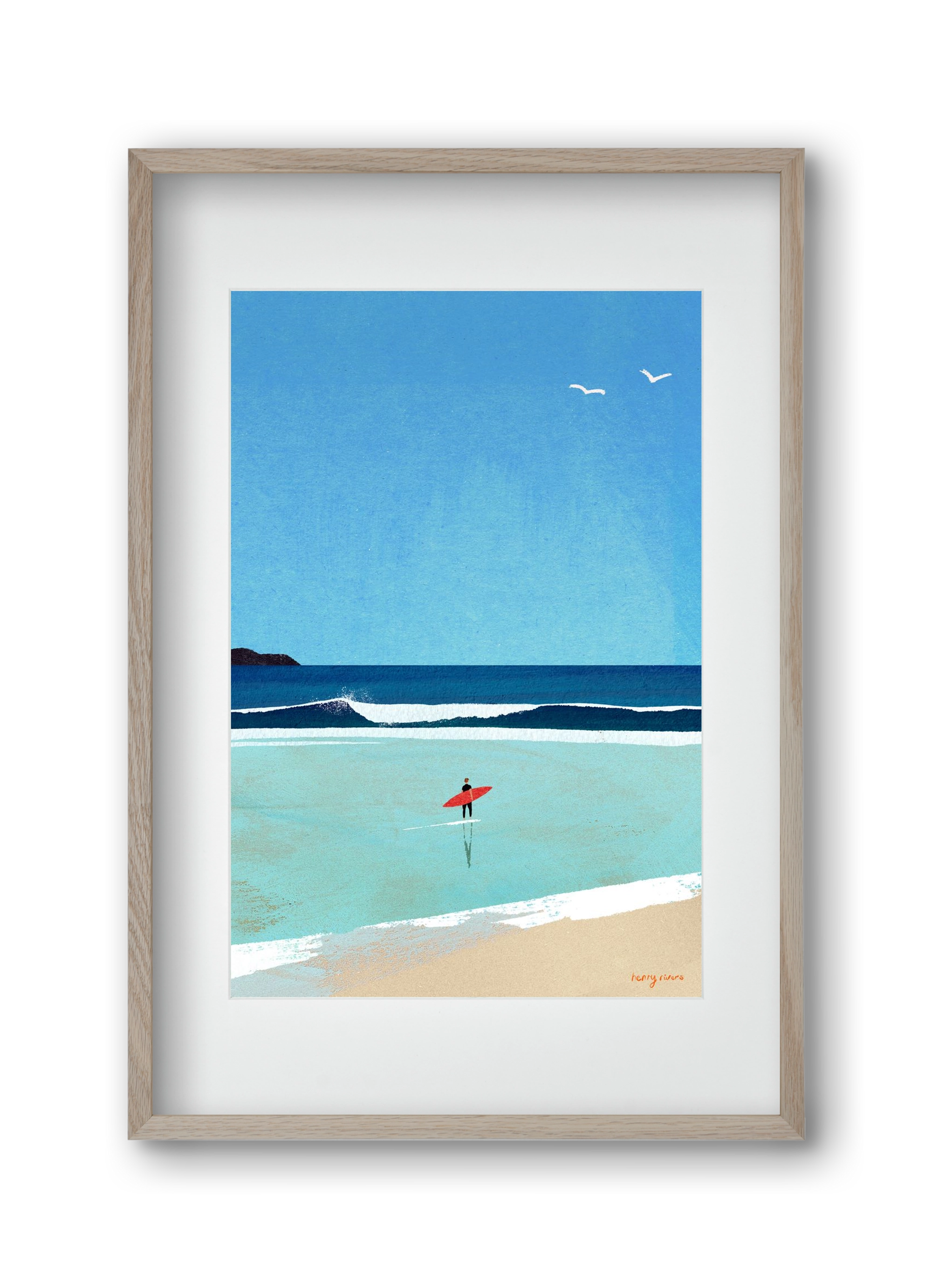 Morning surf, 30x45 cm (20x30 cm), Tölgy keret, paszpartuval