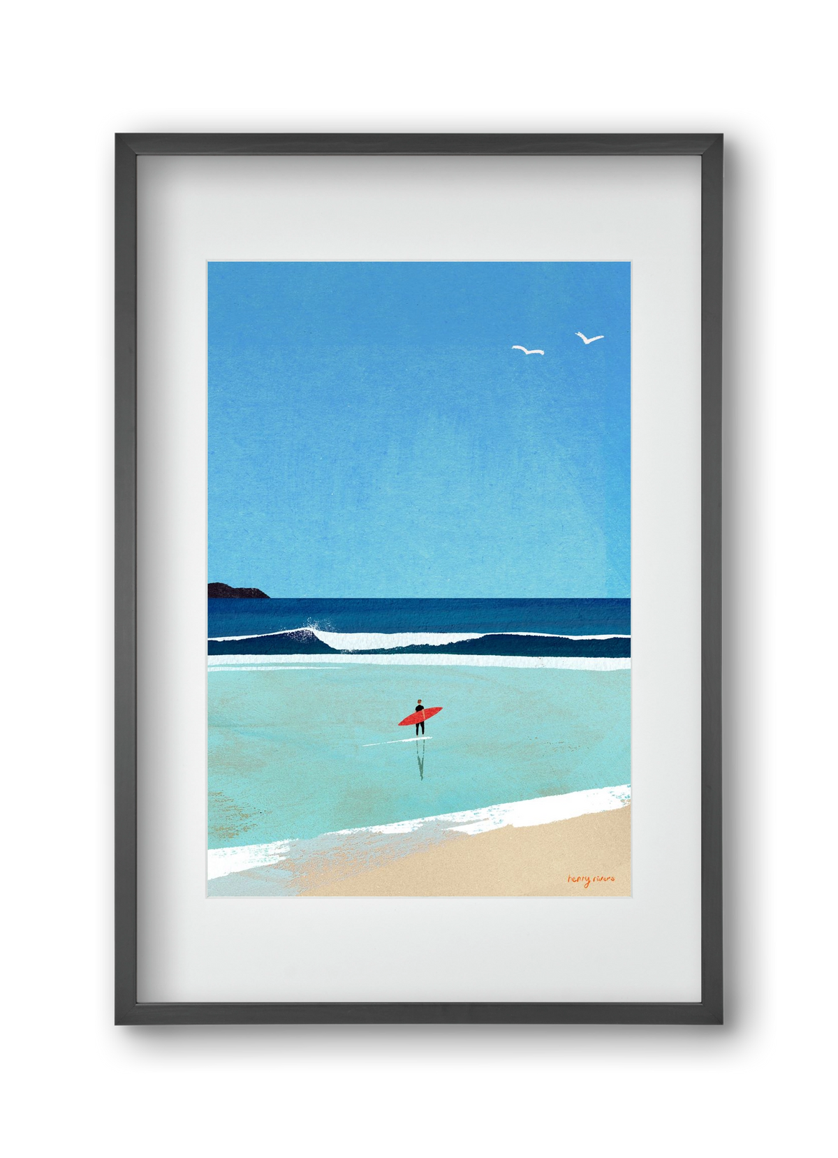 Morning surf, 30x45 cm (20x30 cm), Fekete keret, paszpartuval