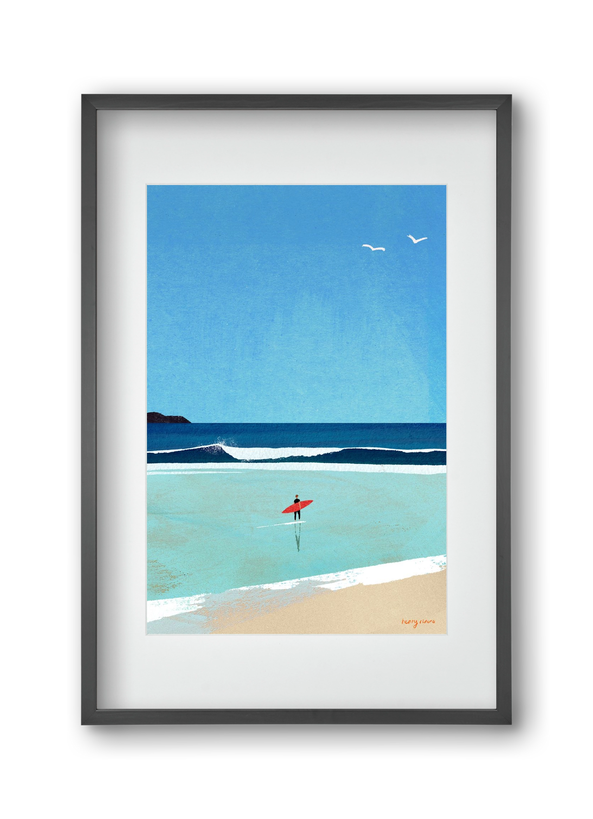 Morning surf, 30x45 cm (20x30 cm), Fekete keret, paszpartuval