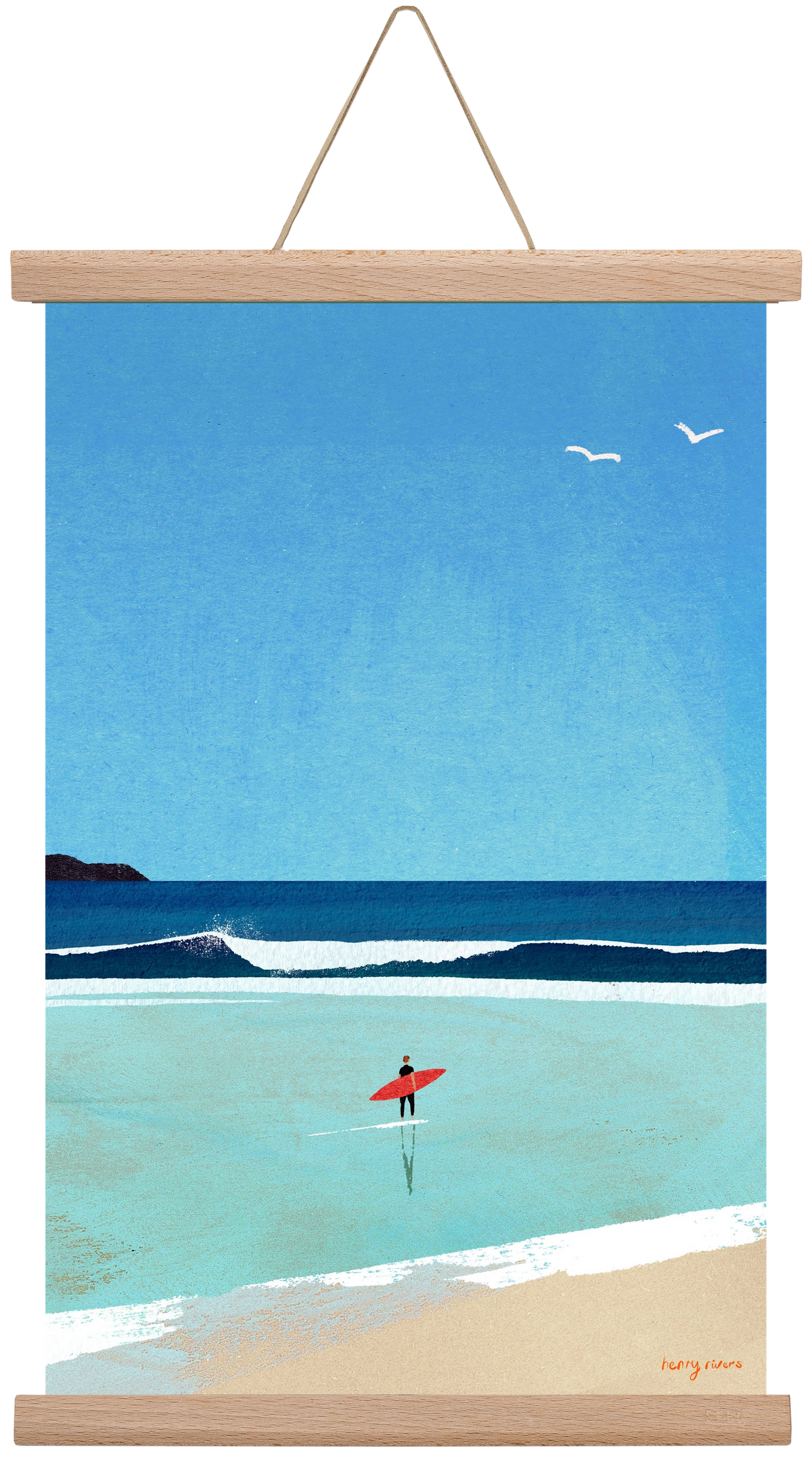 Morning surf, 30x45 cm (30x45 cm), Tölgy akasztó