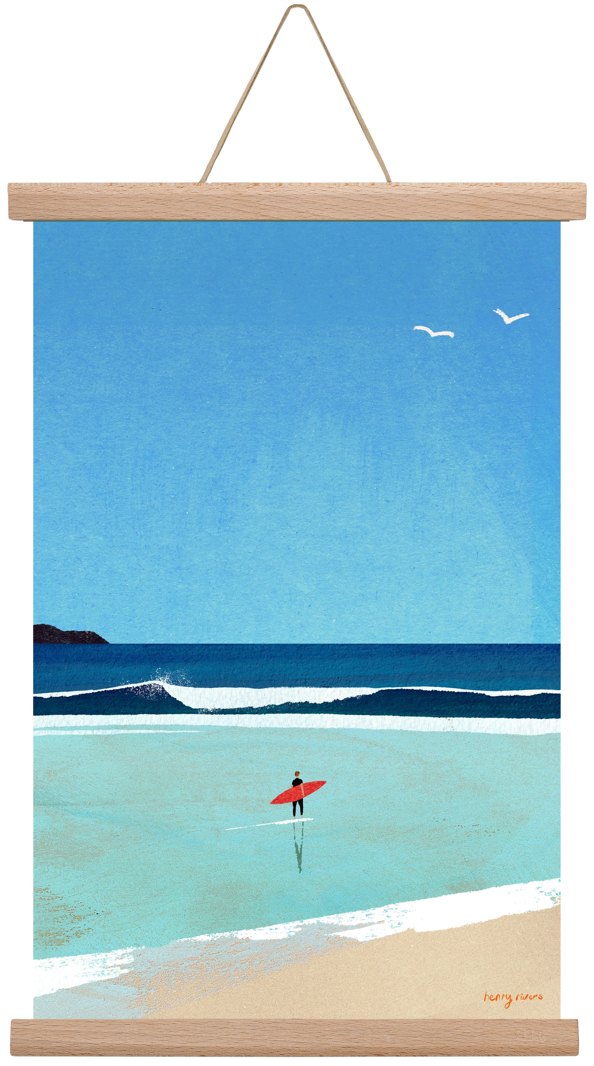 Morning surf, 30x45 cm (30x45 cm), Tölgy akasztó