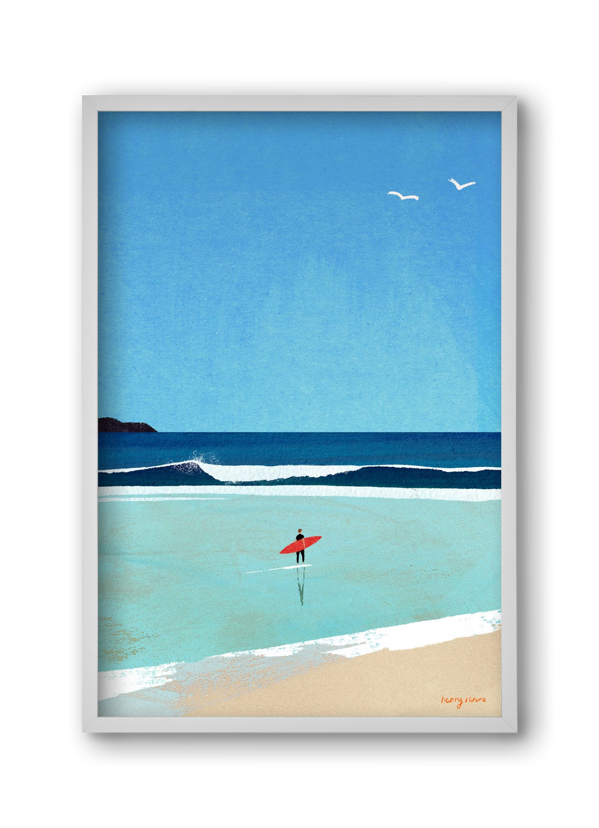 Morning surf, 30x45 cm (30x45 cm), Fehér keret