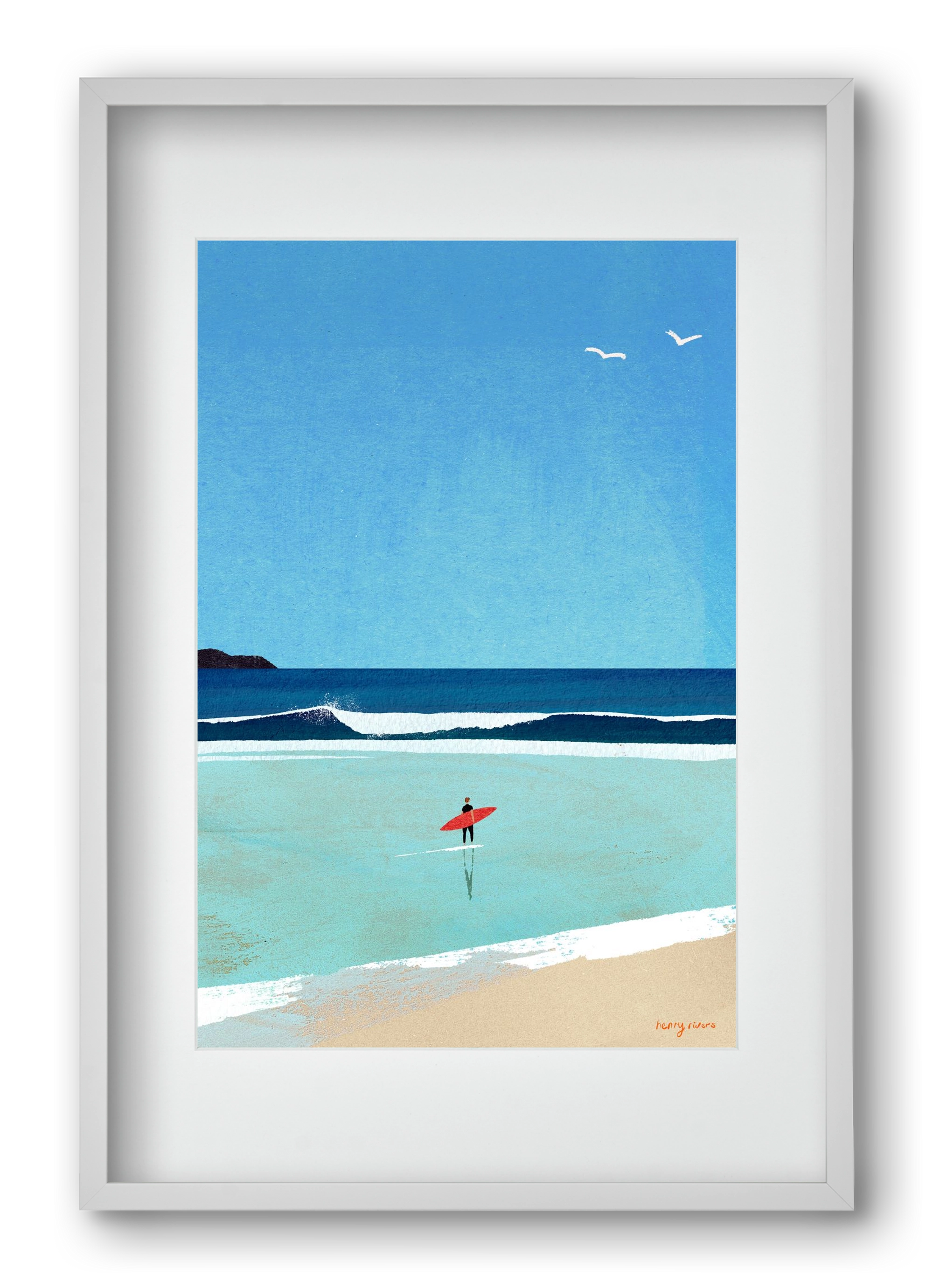 Morning surf, 40x60 cm (30x45 cm), Fehér keret, paszpartuval