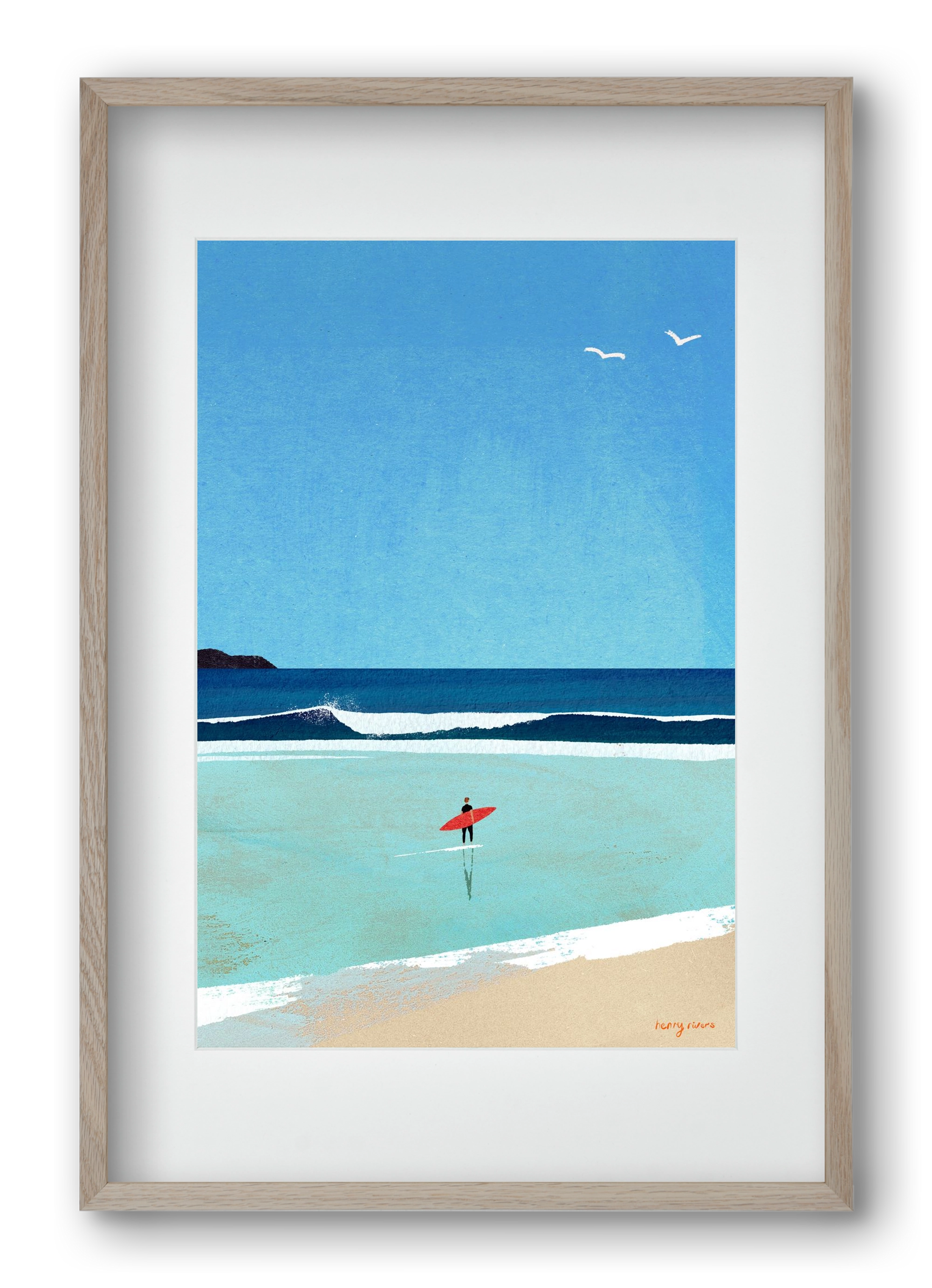 Morning surf, 40x60 cm (30x45 cm), Tölgy keret, paszpartuval