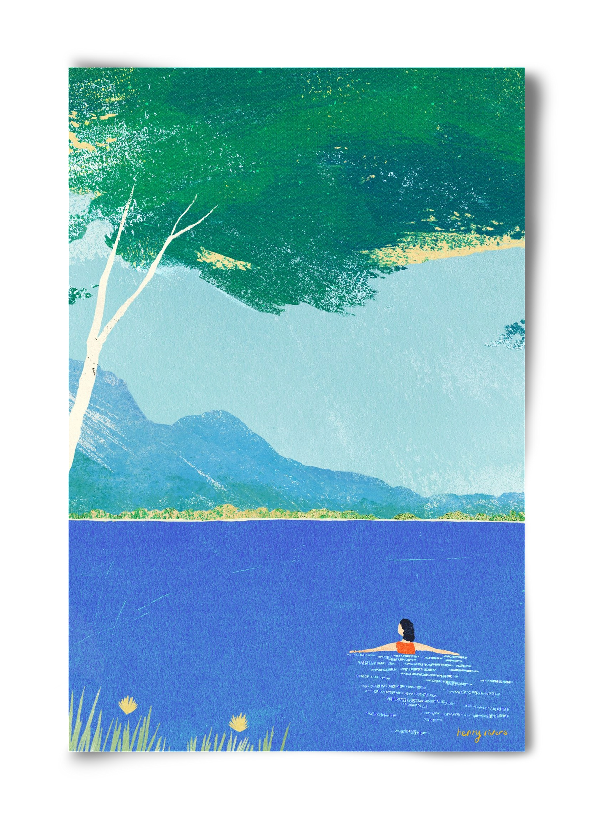 Lake swim, 40x60 cm, Keret nélkül