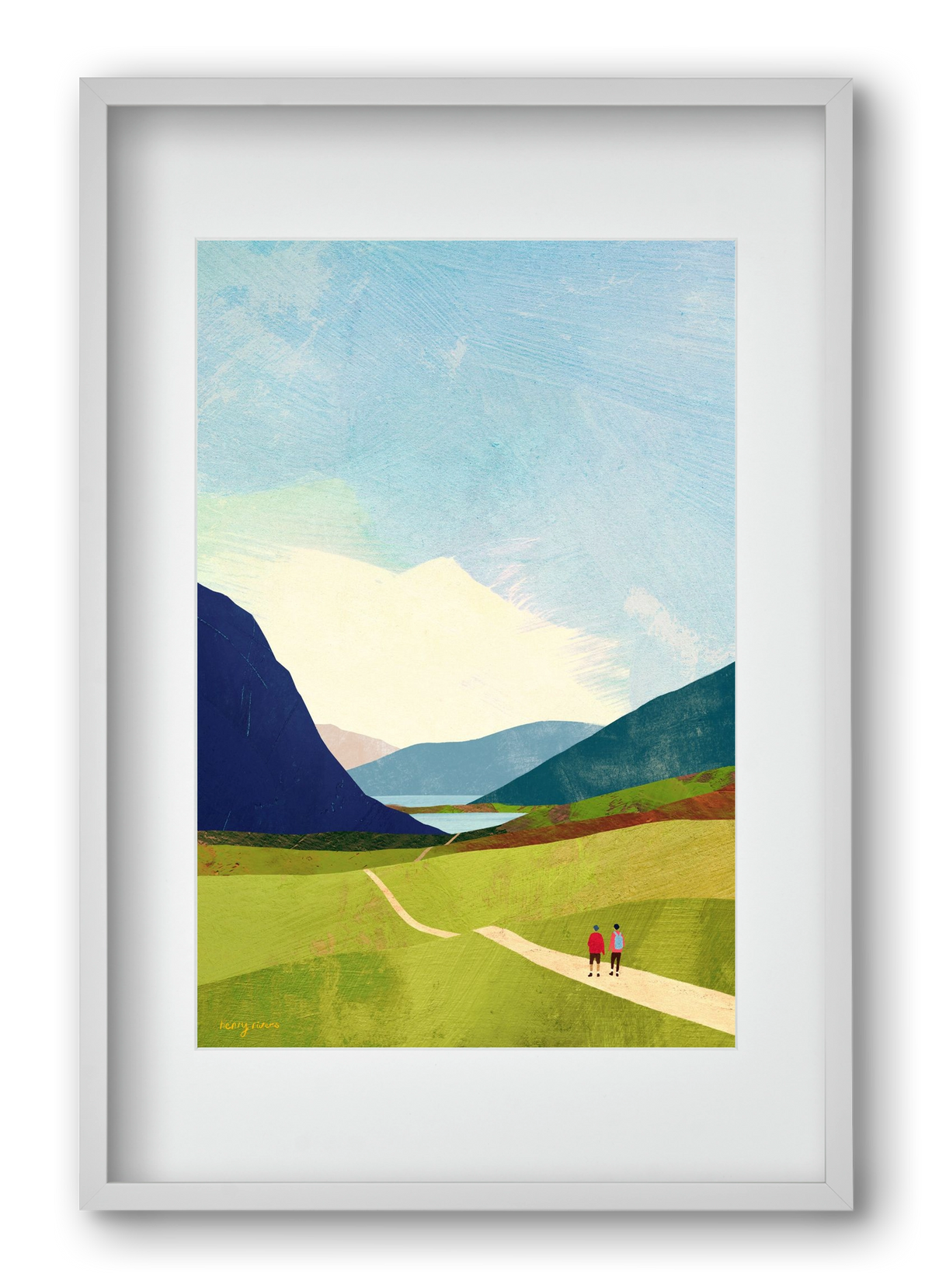 Hiking, 40x60 cm (30x45 cm), Fehér keret, paszpartuval