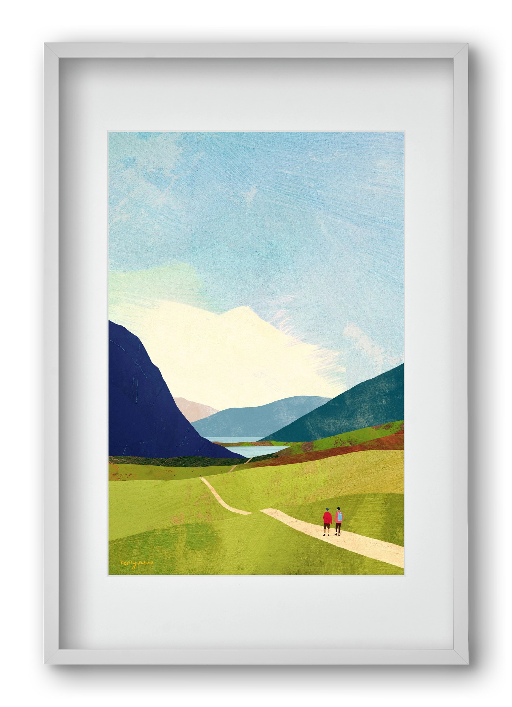 Hiking, 40x60 cm (30x45 cm), Fehér keret, paszpartuval