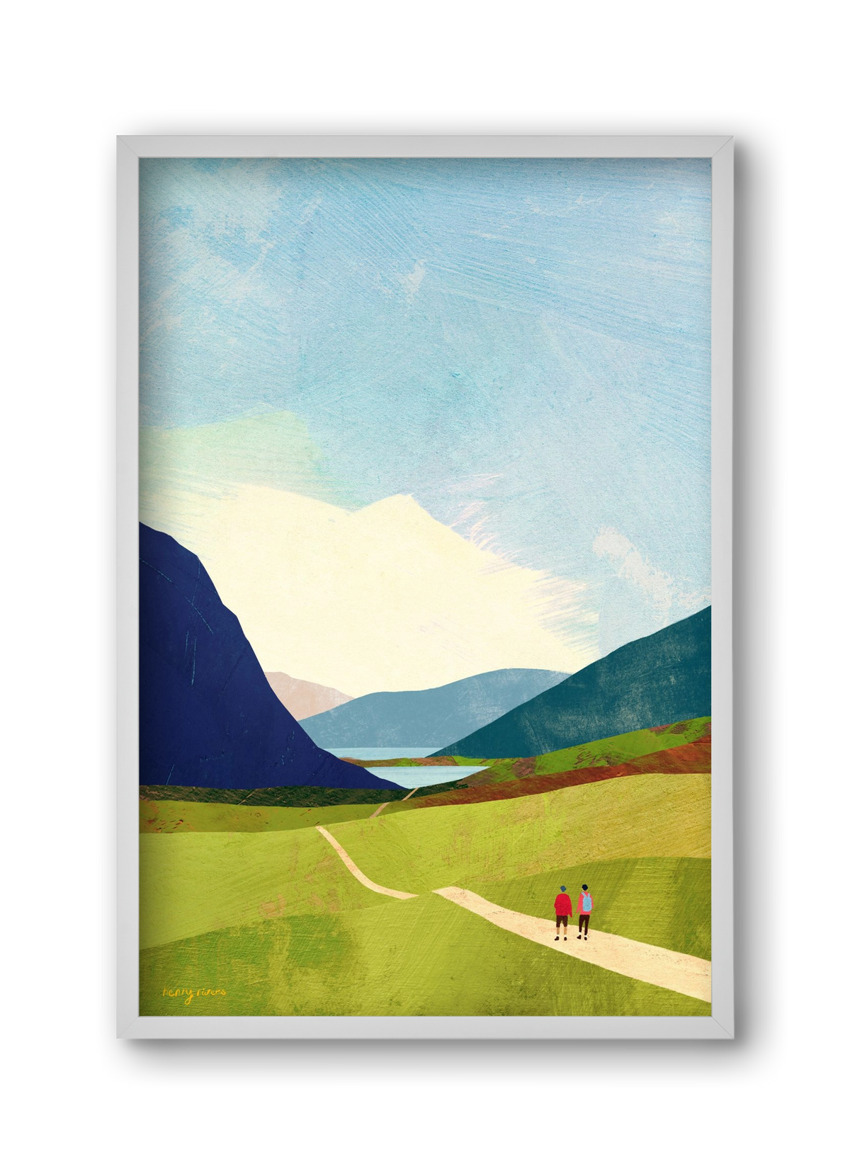 Hiking, 30x45 cm (30x45 cm), Fehér keret