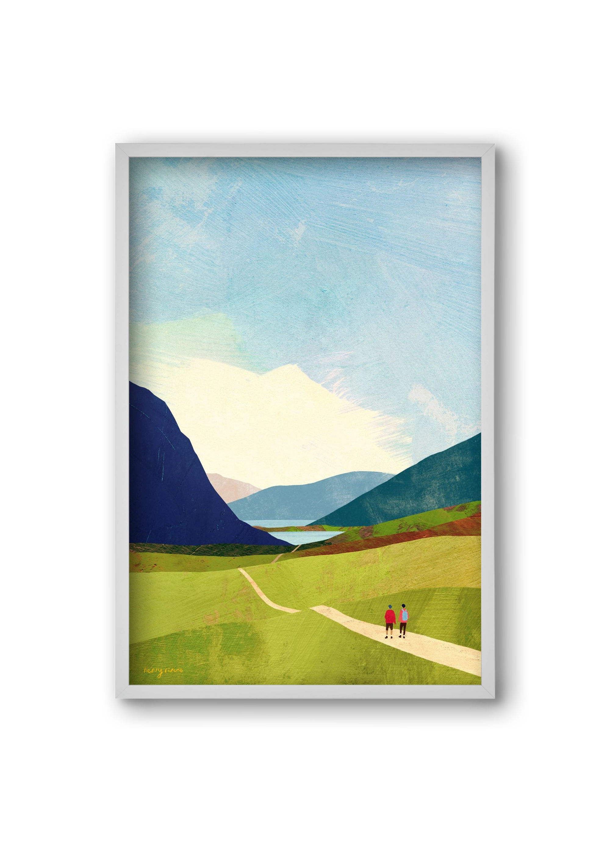 Hiking, 20x30 cm (20x30 cm), Fehér keret