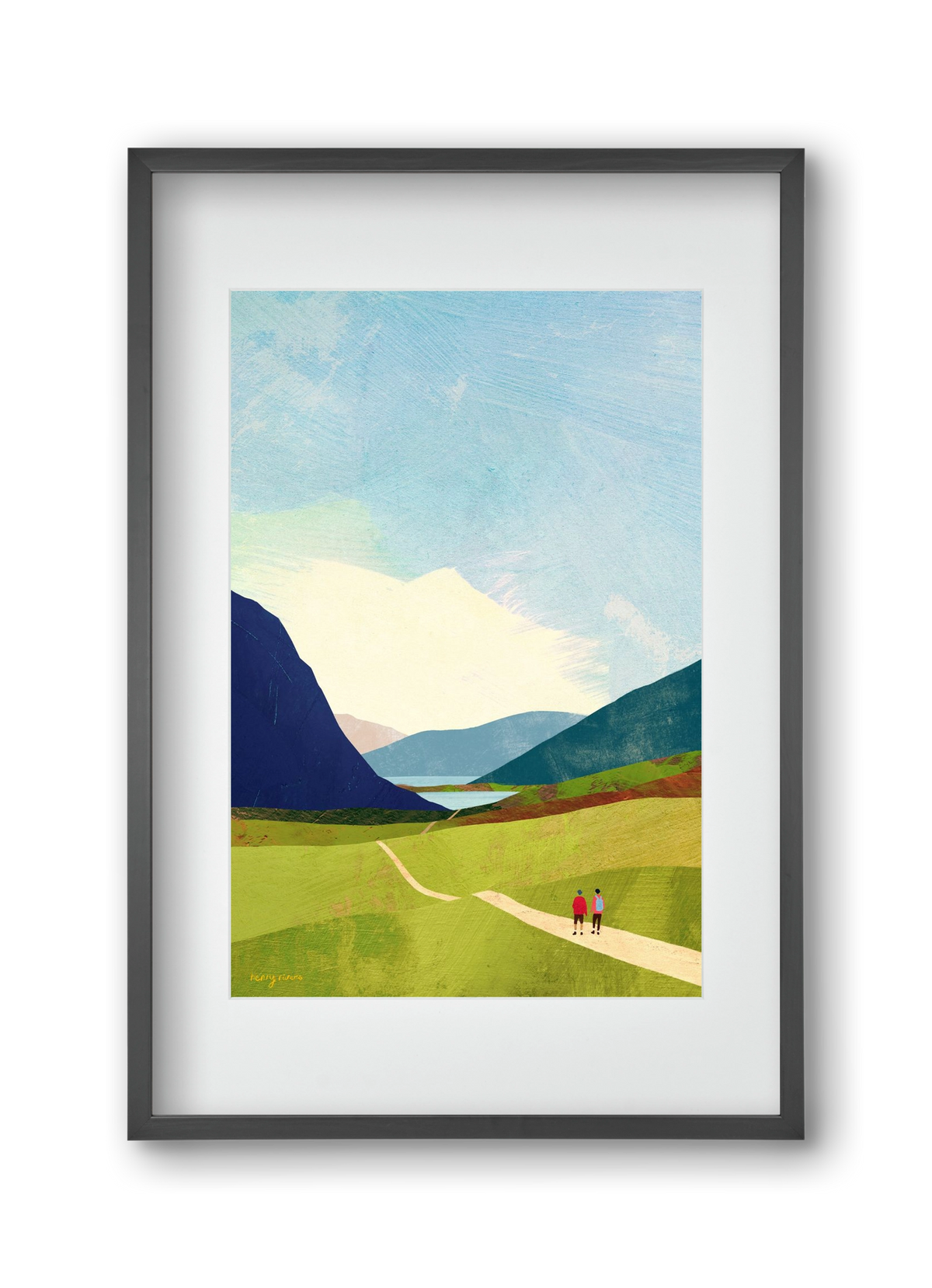 Hiking, 30x45 cm (20x30 cm), Fekete keret, paszpartuval